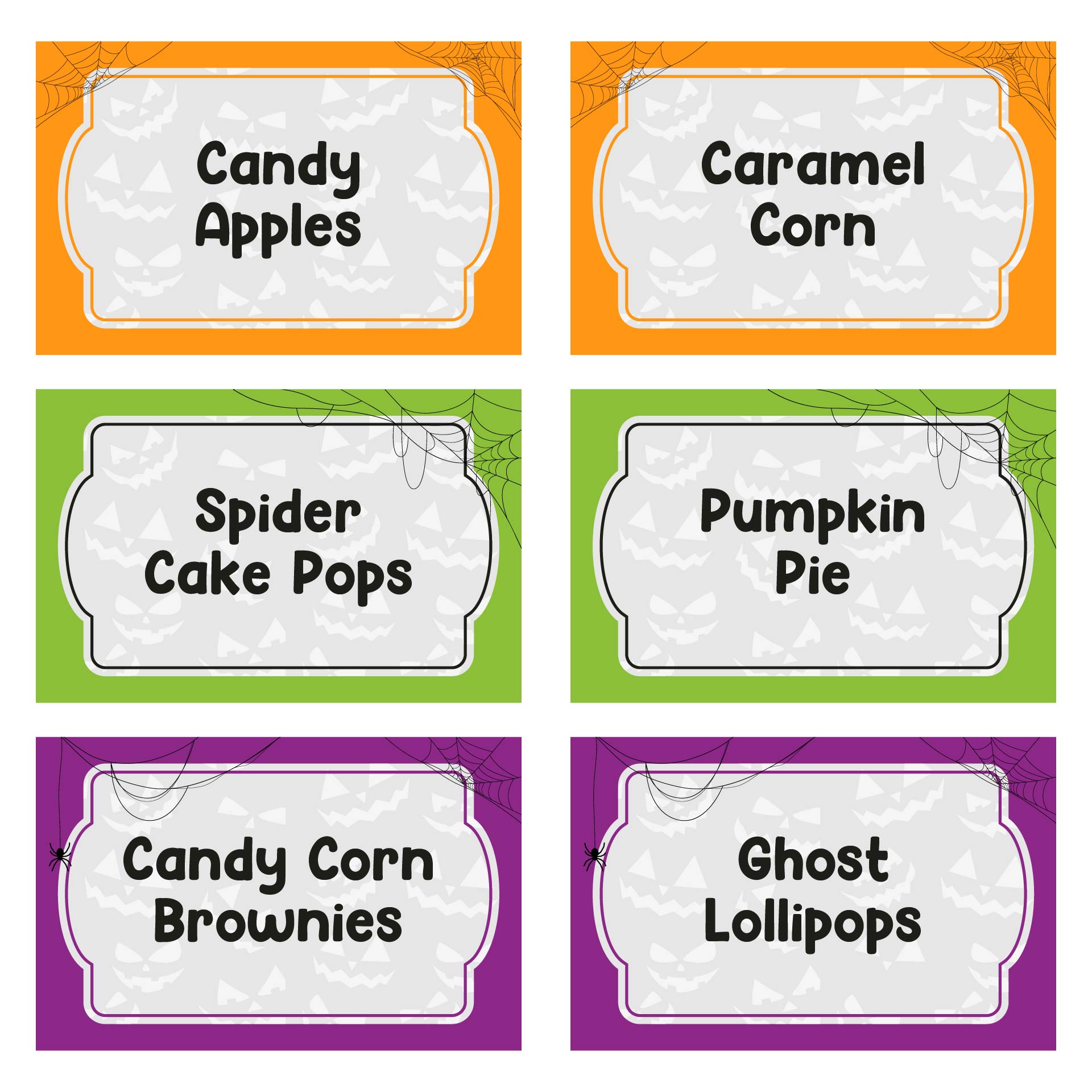 Halloween Food Printable Labels