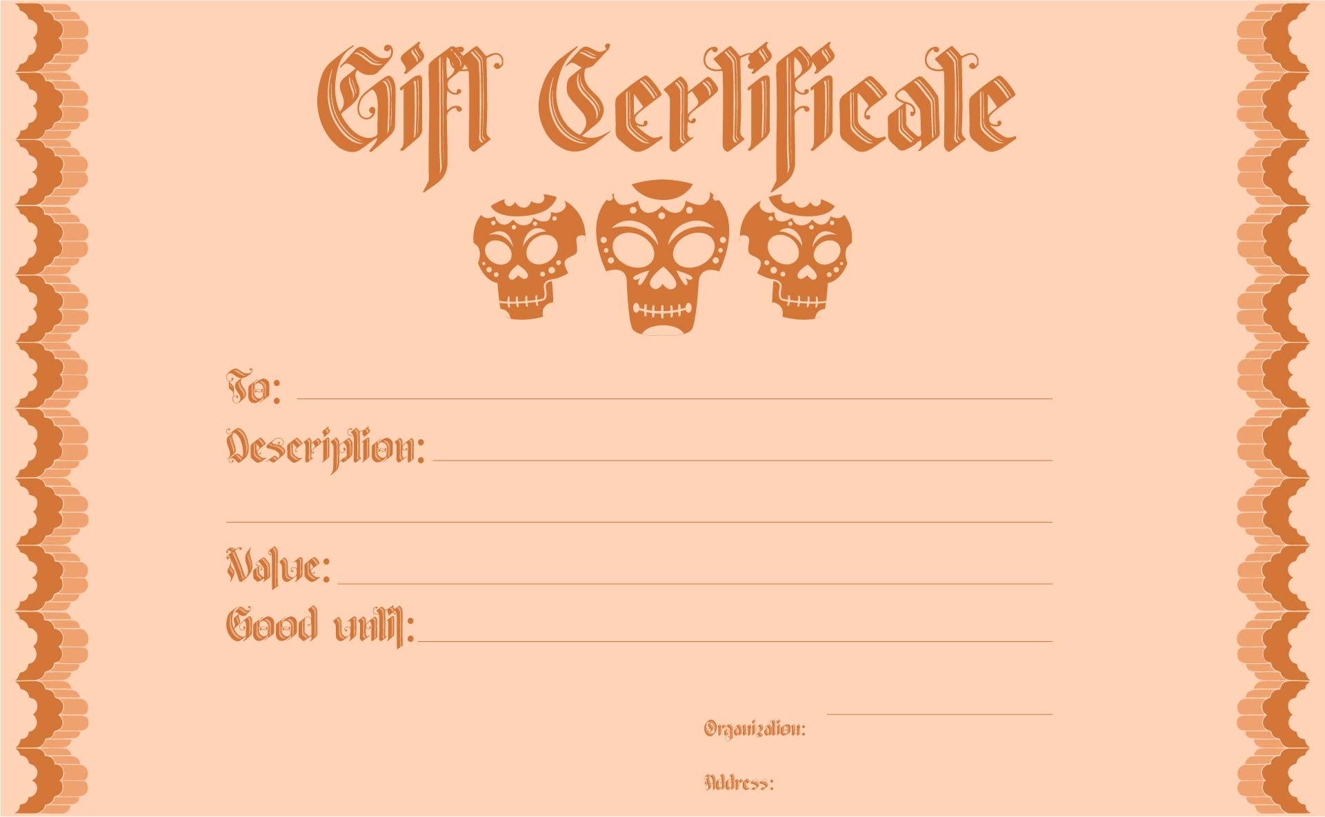 Halloween Gift Certificates Printable