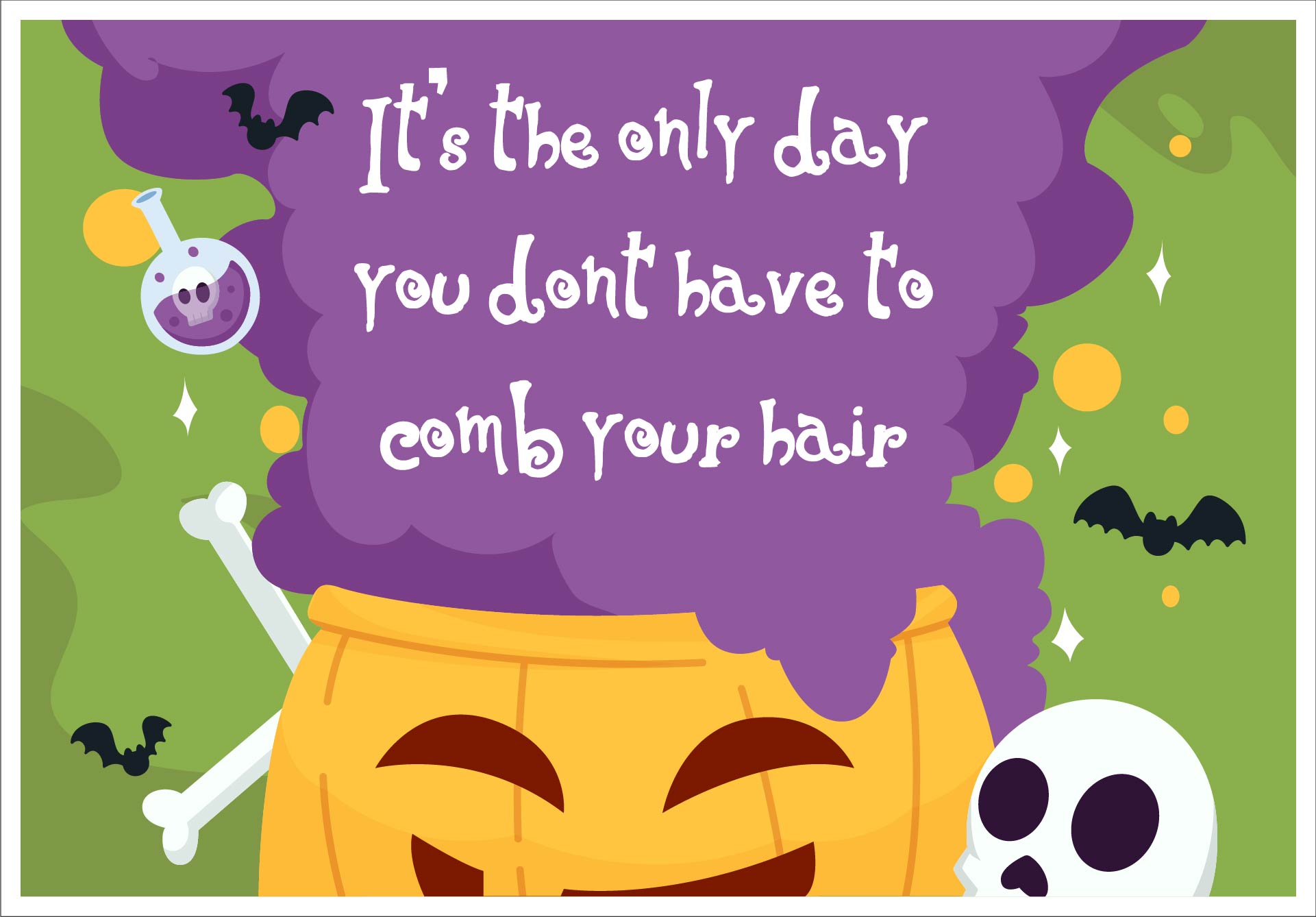 Halloween Hair Day Card Printable