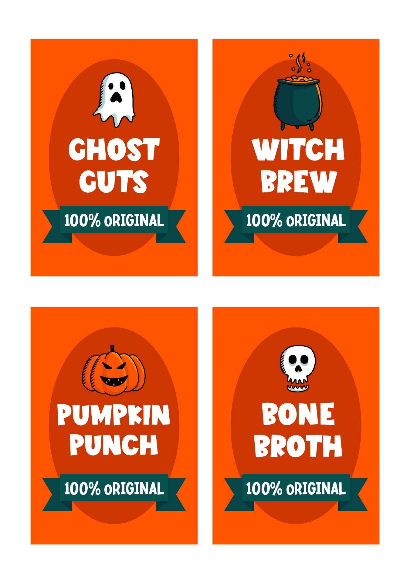 Halloween Party Decor Soda Bottle Labels Printable Template