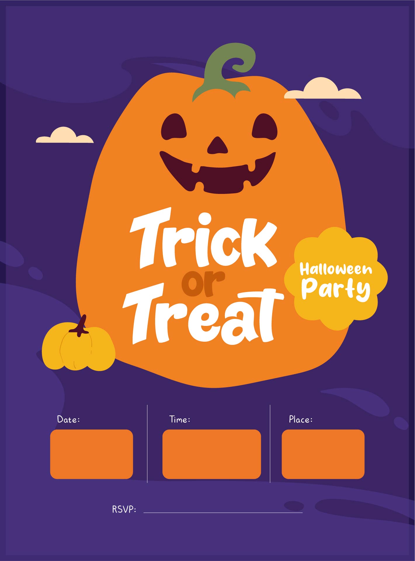 Halloween Party Printable Blank Flyer Template