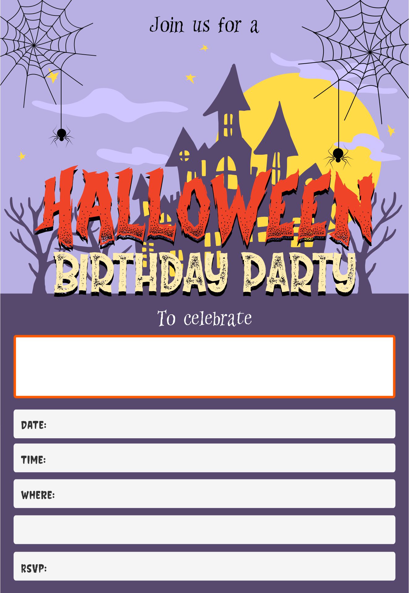 Halloween Party Printables Invitations
