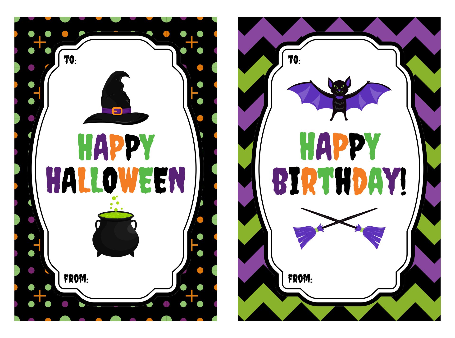 Halloween Printable Tags For Birthday