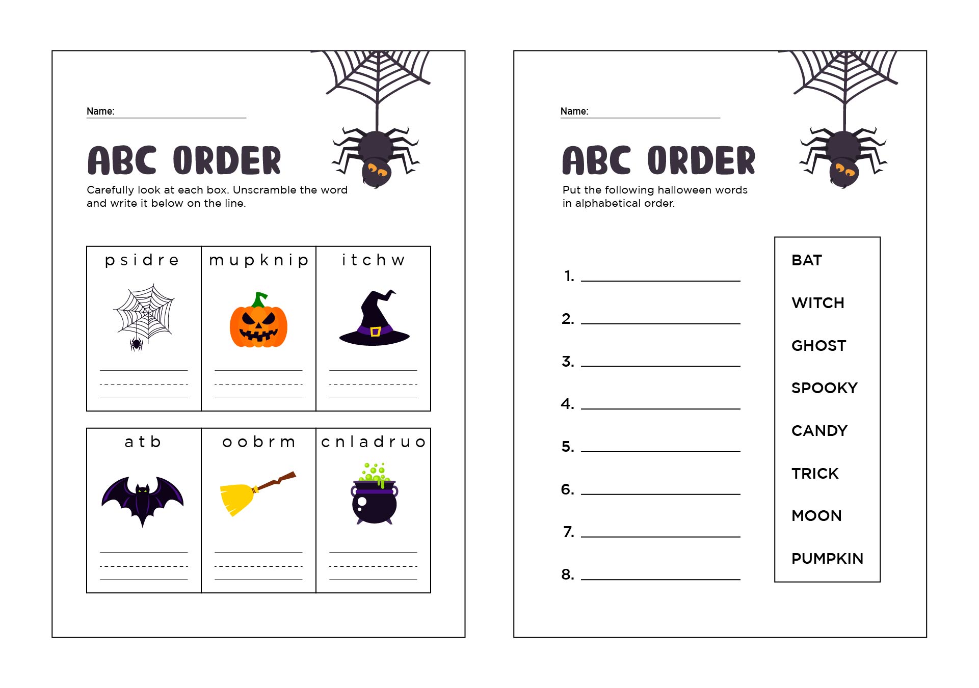 Halloween Printables Kit Worksheet