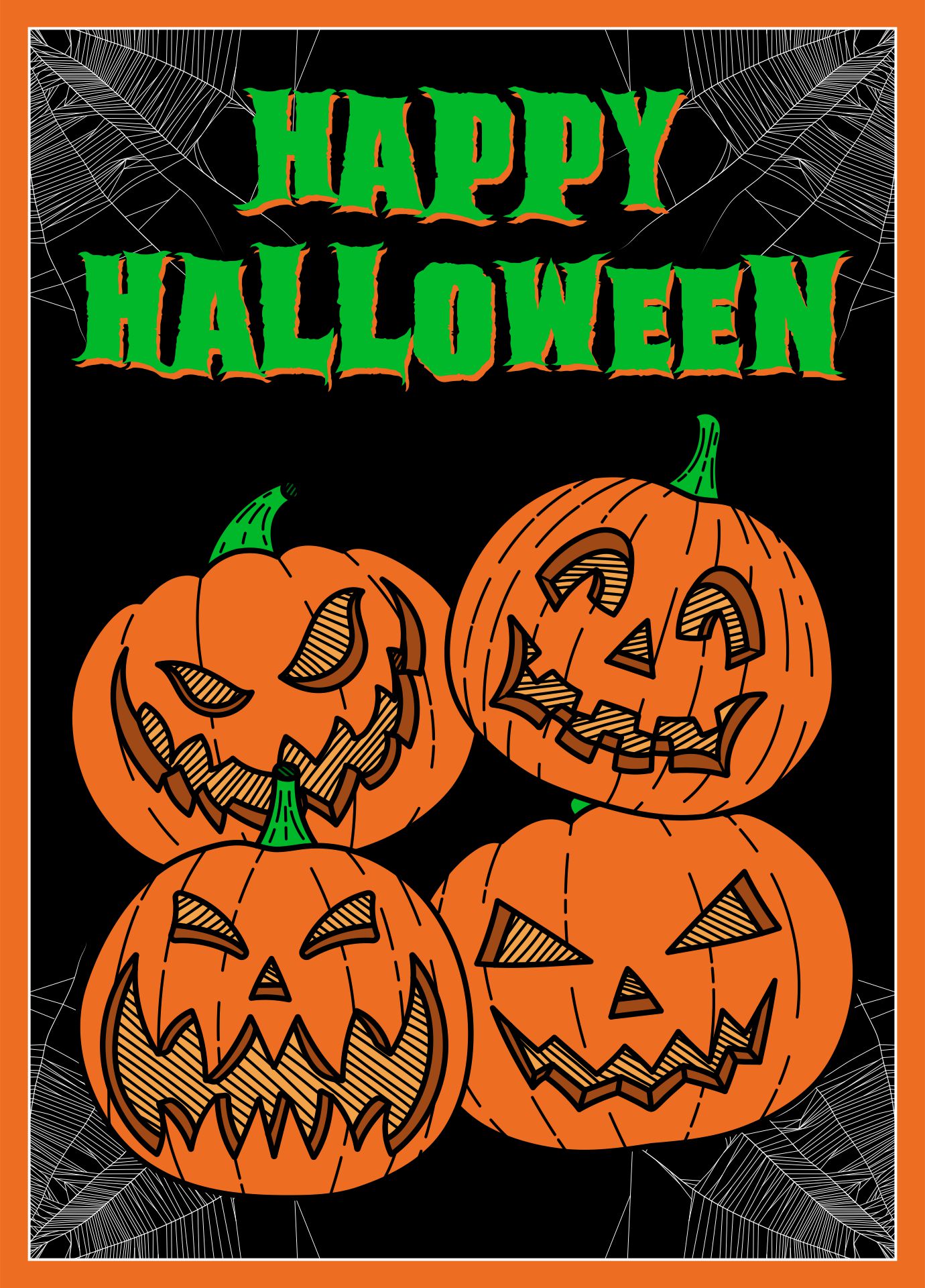 Halloween Pumpkins Poster Background Printable Templates