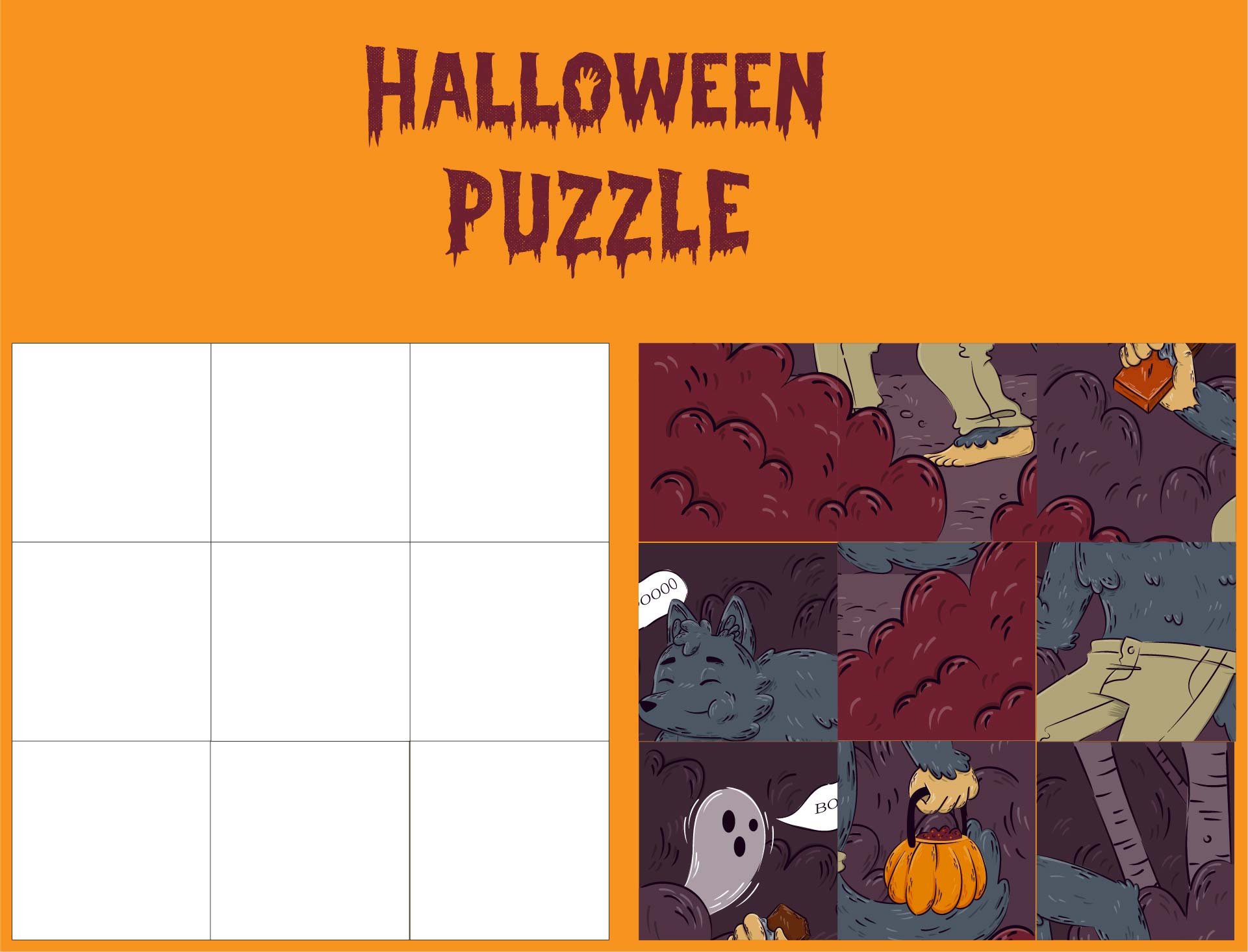 Halloween Puzzles Preschool Activity Printable