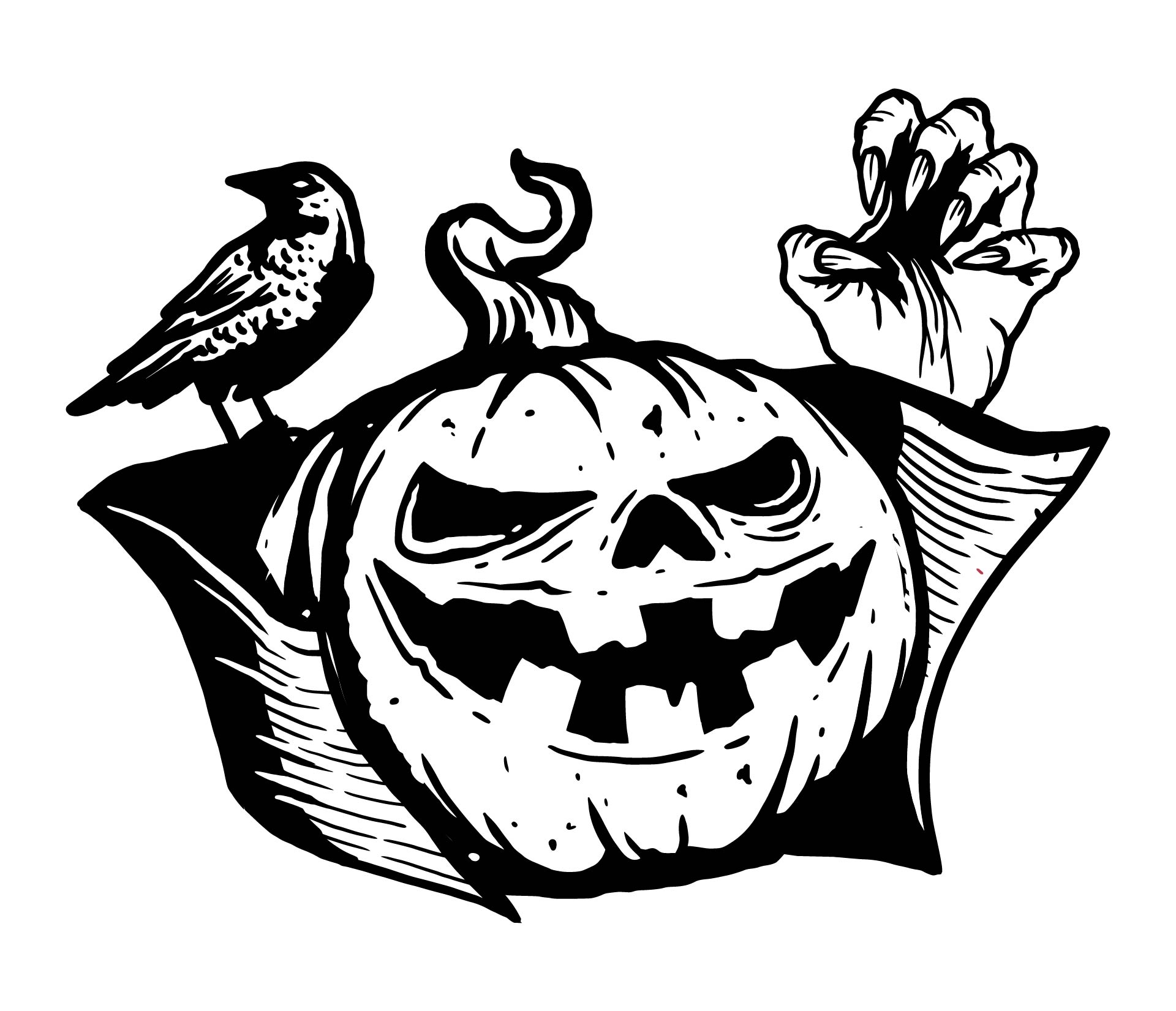 Halloween Scary Pumpkin Printable Adult Coloring Pages