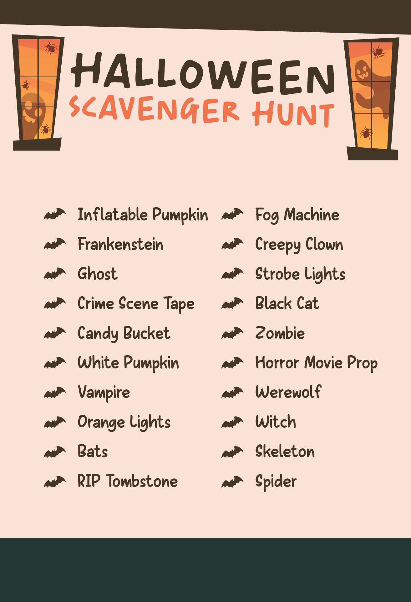 Halloween Scavenger Hunt Printable Games