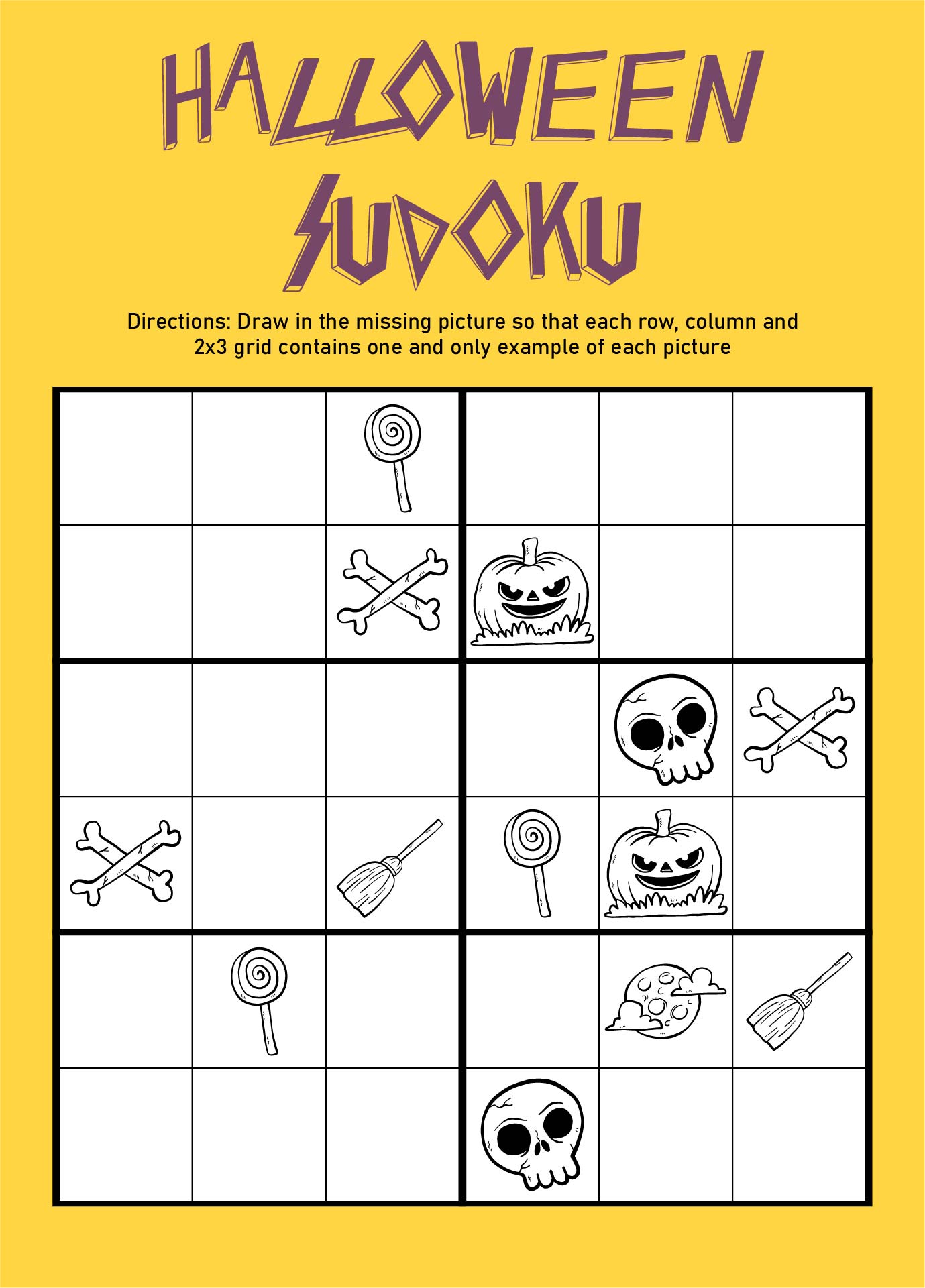 Halloween Sudoku Printable Games For Kids
