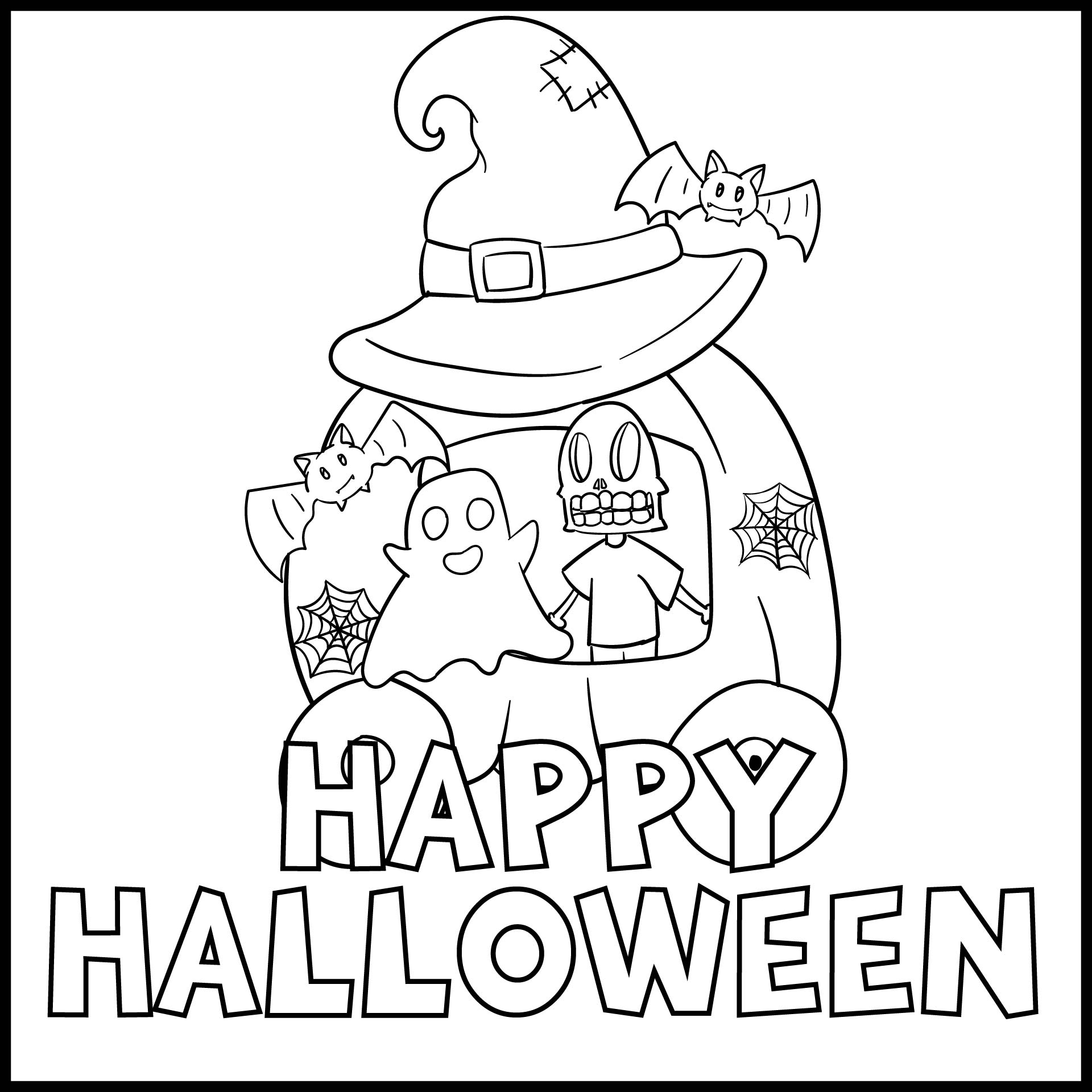 Halloween Themed Printable Coloring Page