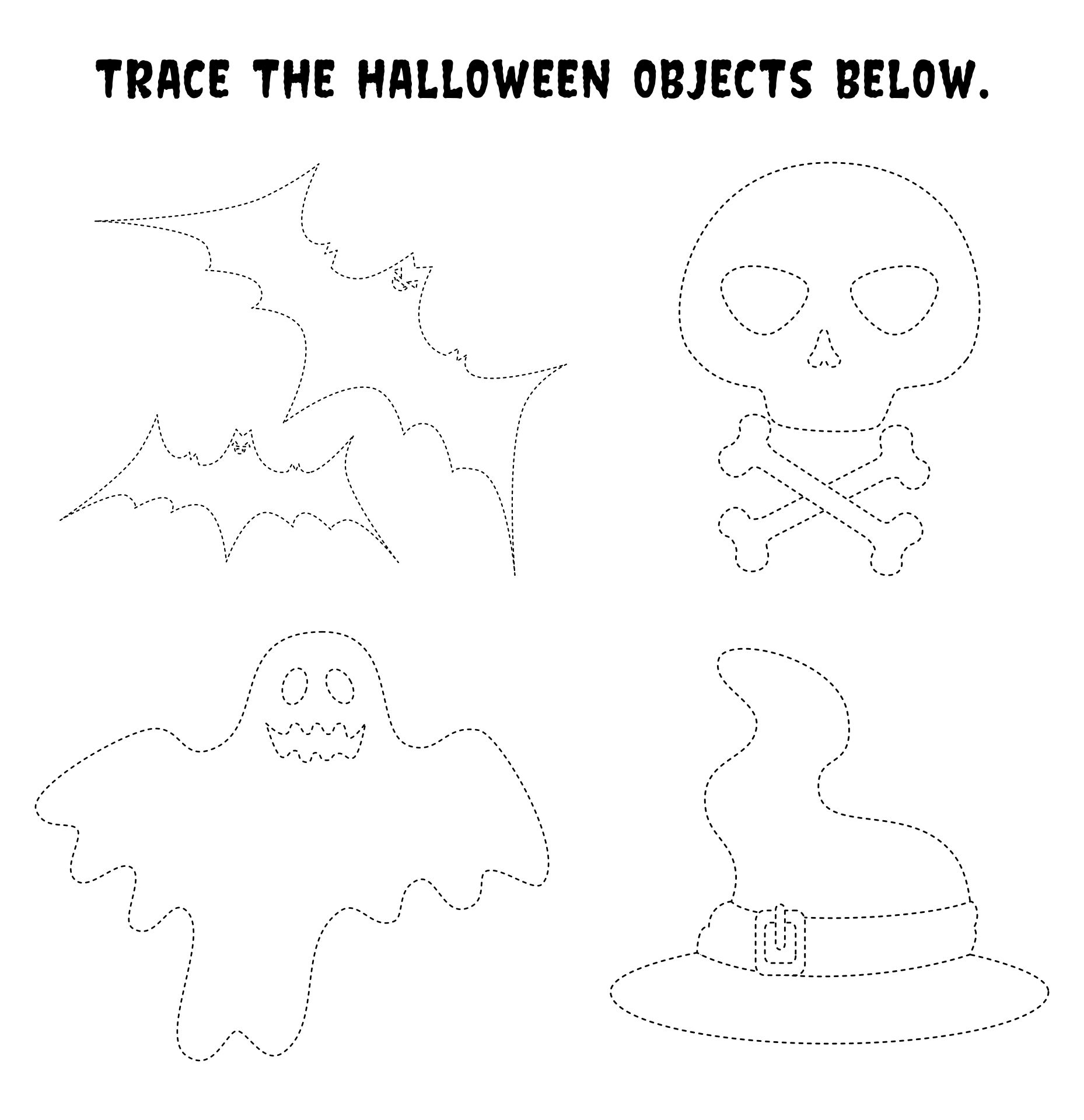 Halloween Tracing Worksheet Printables