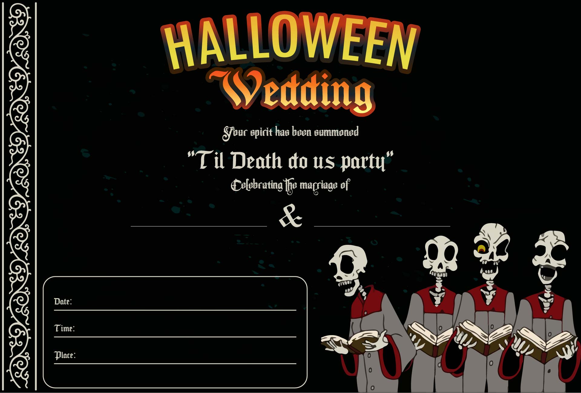 Halloween Weddings Printable Invitations
