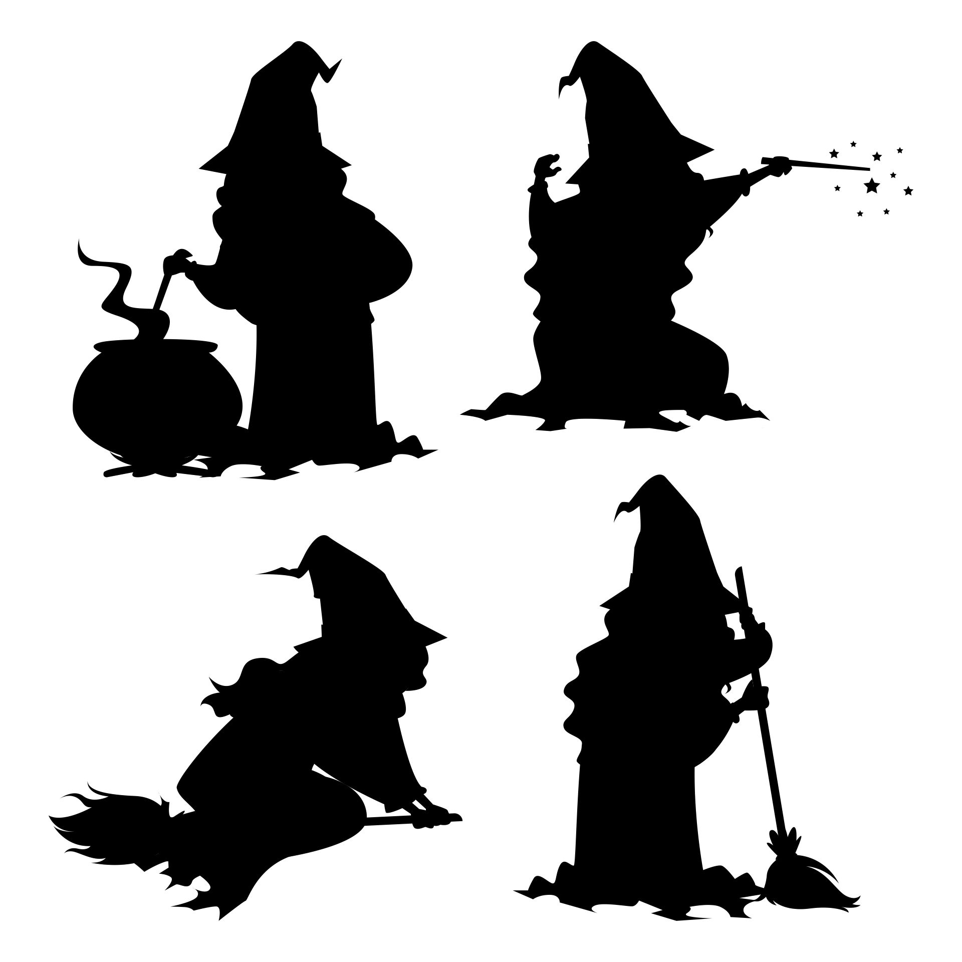 Halloween Witch Silhouette Printables