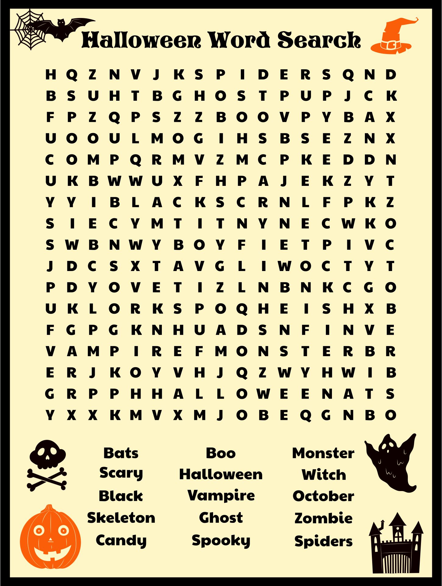 Halloween Word Puzzles Activity Printable