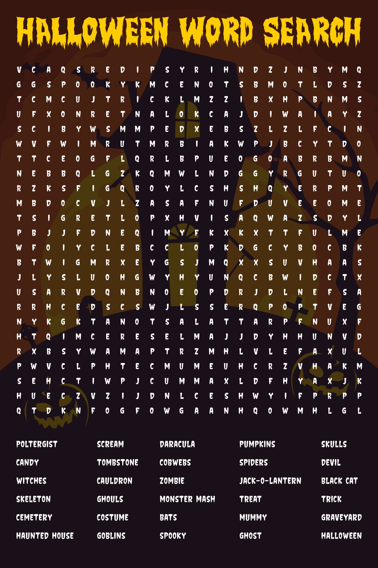 Halloween Word Search Printables For All Ages