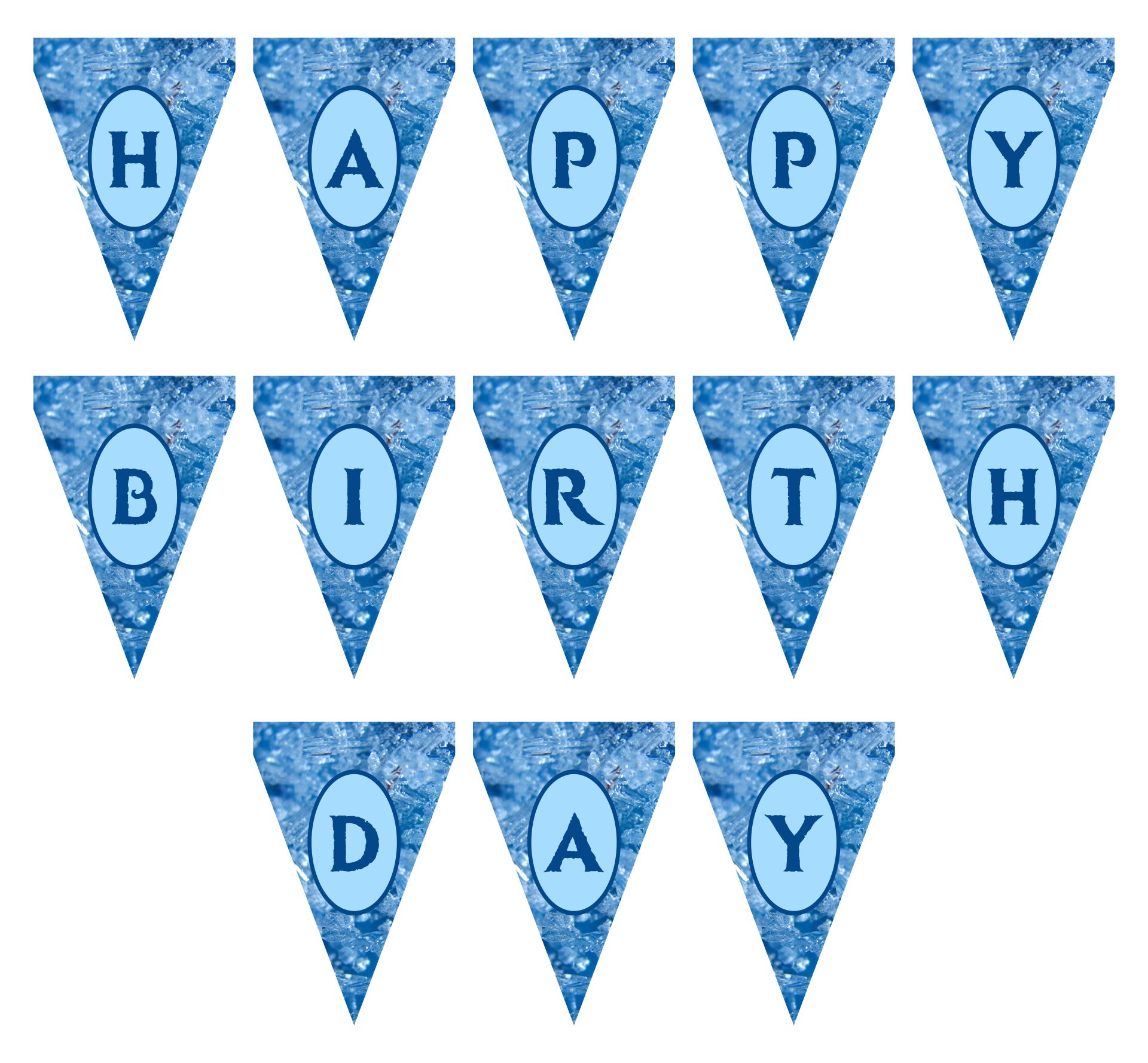 Happy Birthday Frozen Letters Banner Printable