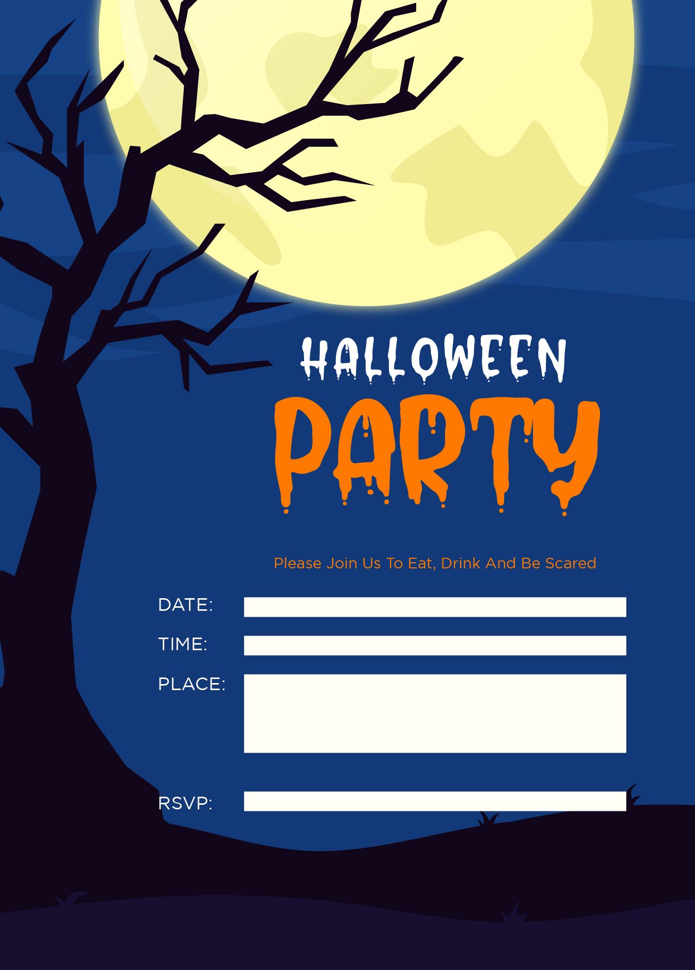 Happy Halloween Party Invitation Flyer Template