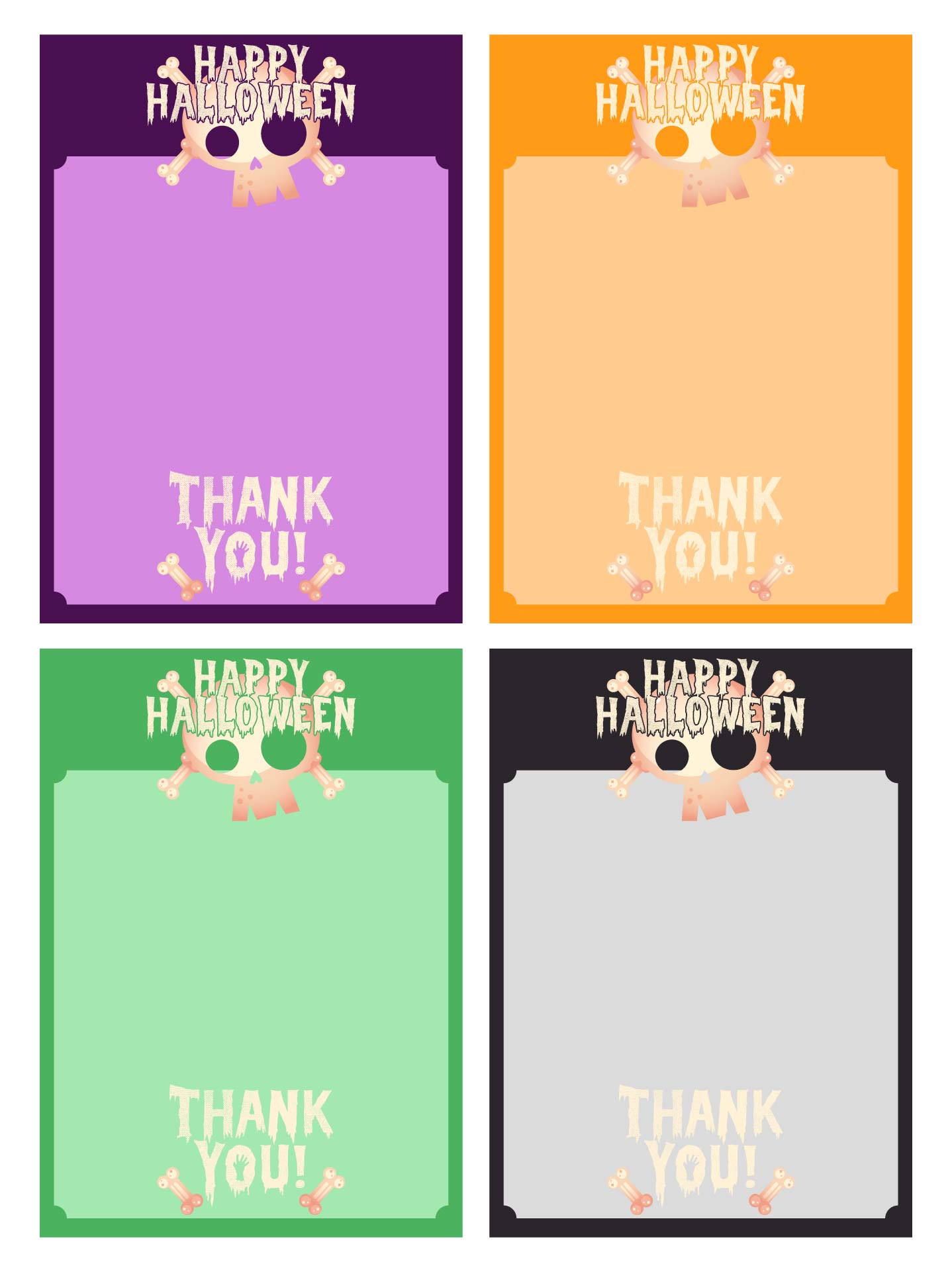 Happy Halloween Party Printable Thank You Tags
