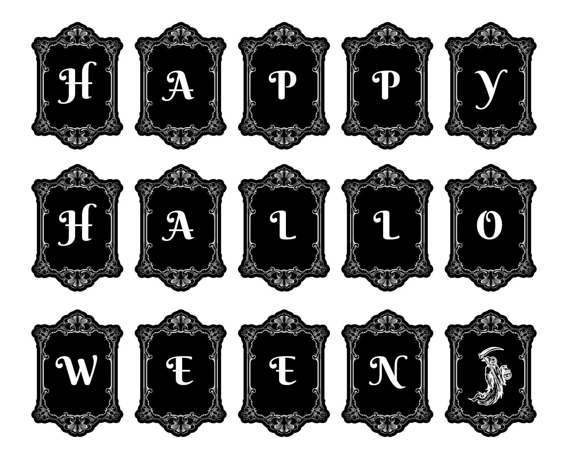 Happy Halloween Printable Banner Simple Elegant