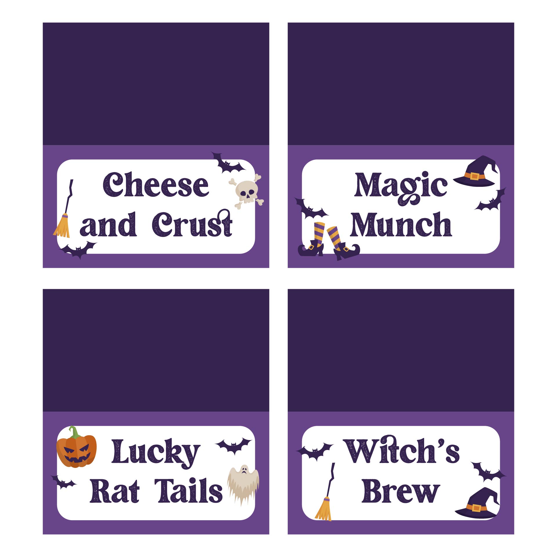 Hocus Pocus Party Place Cards And Food Labels Printable