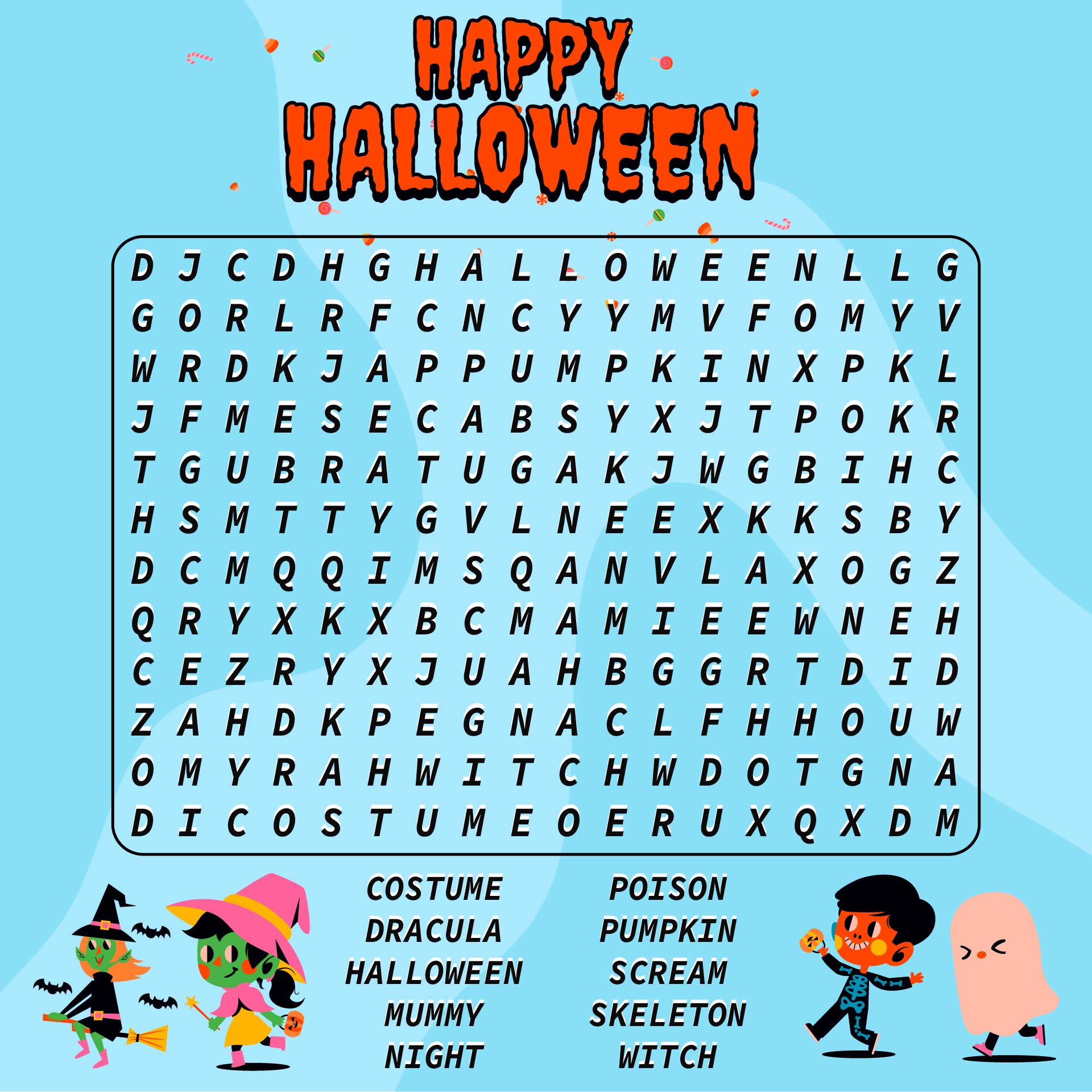 Holidays Halloween Word Search Printable