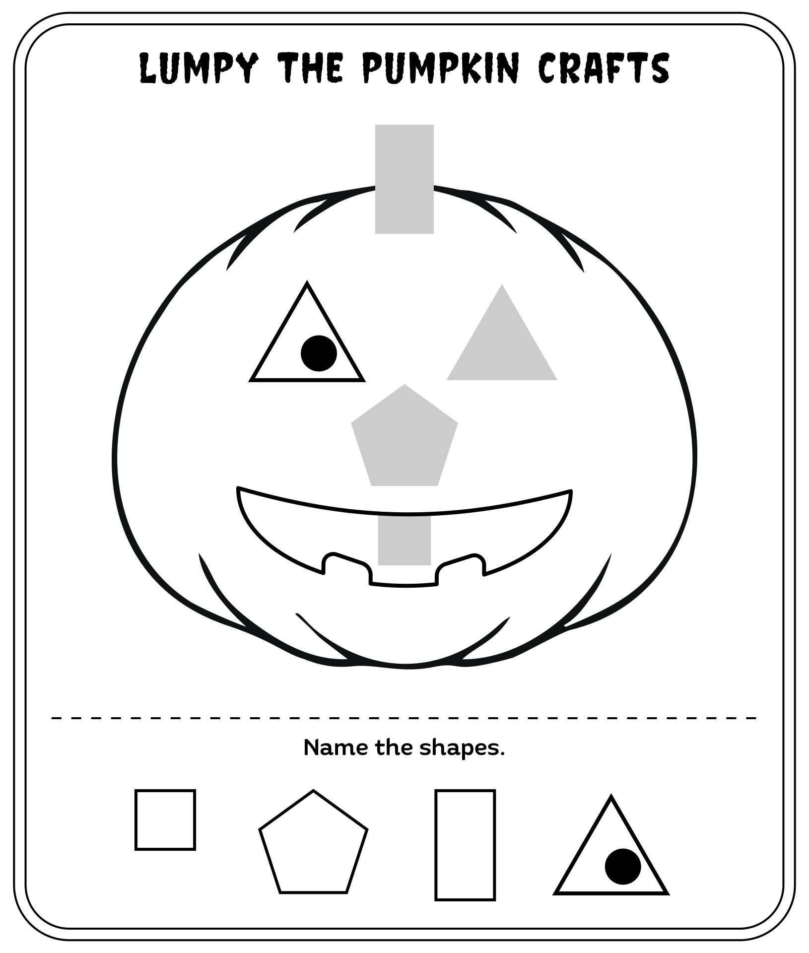 Lumpy The Pumpkin Printable Halloween Crafts
