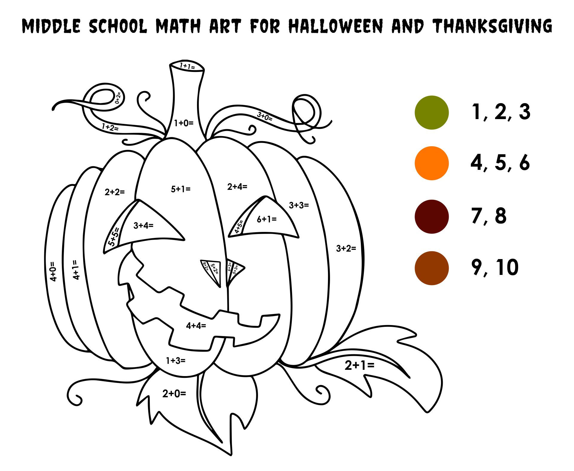 Middle School Math Art For Halloween And Thanksgiving Printable