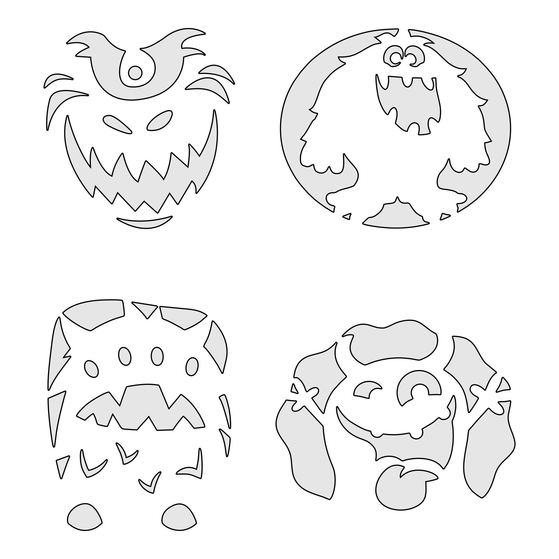 Monster Pumpkin Carving Stencils