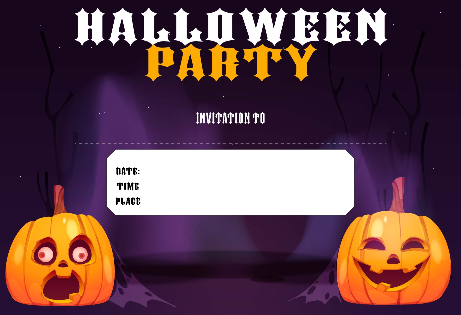 Monsters Halloween Invitations Printable