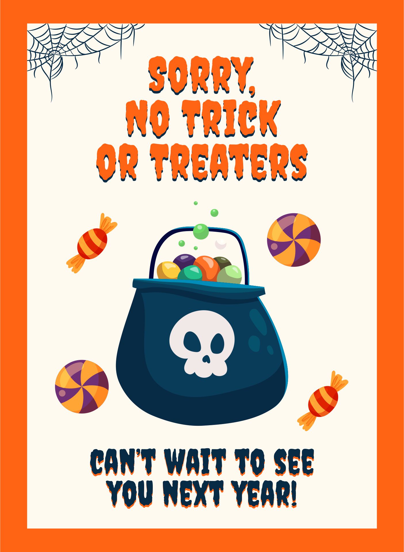 No Trick Or Treaters Sign Printable