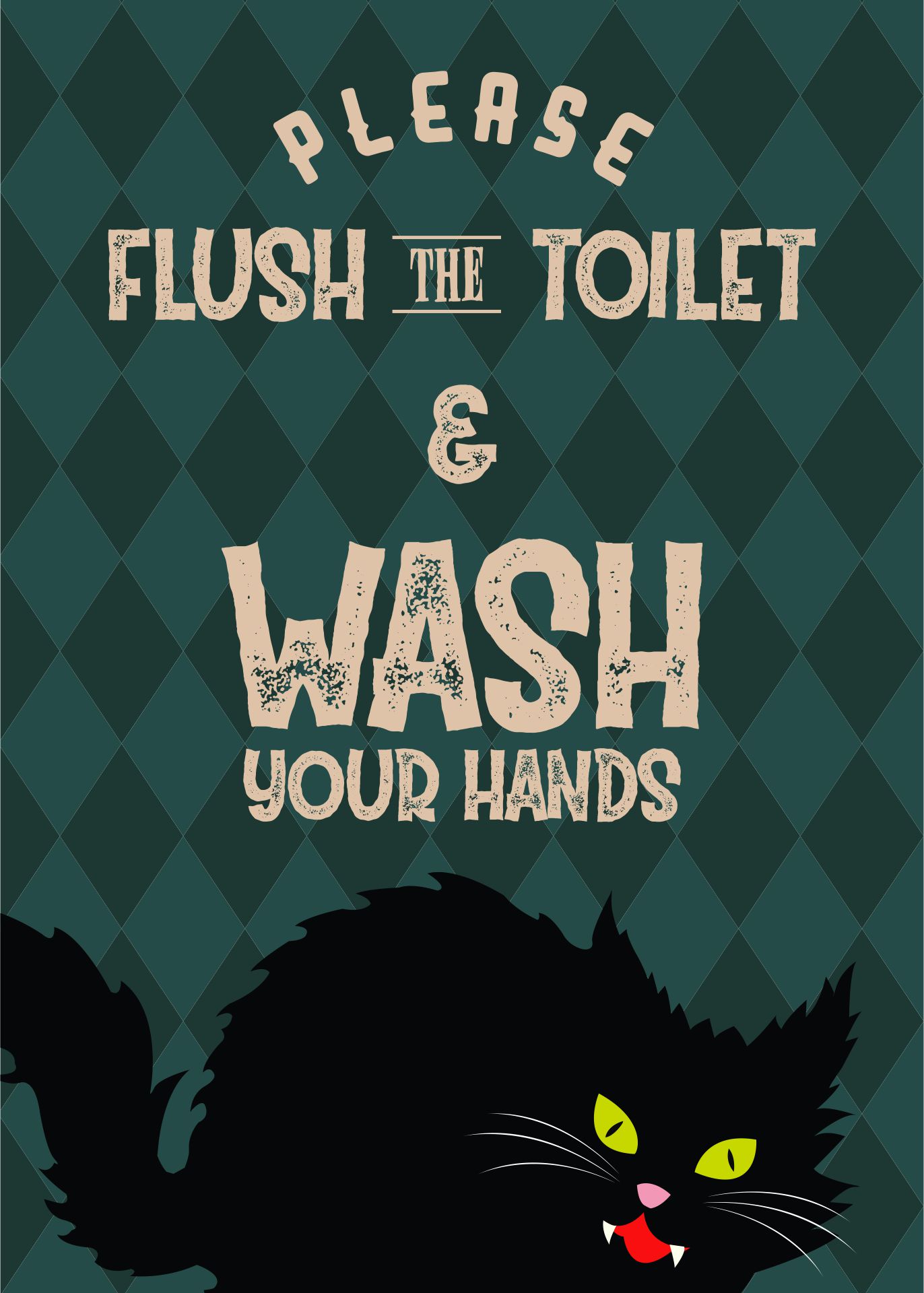 Please Flush Toilet Halloween Funny Bathroom Printable