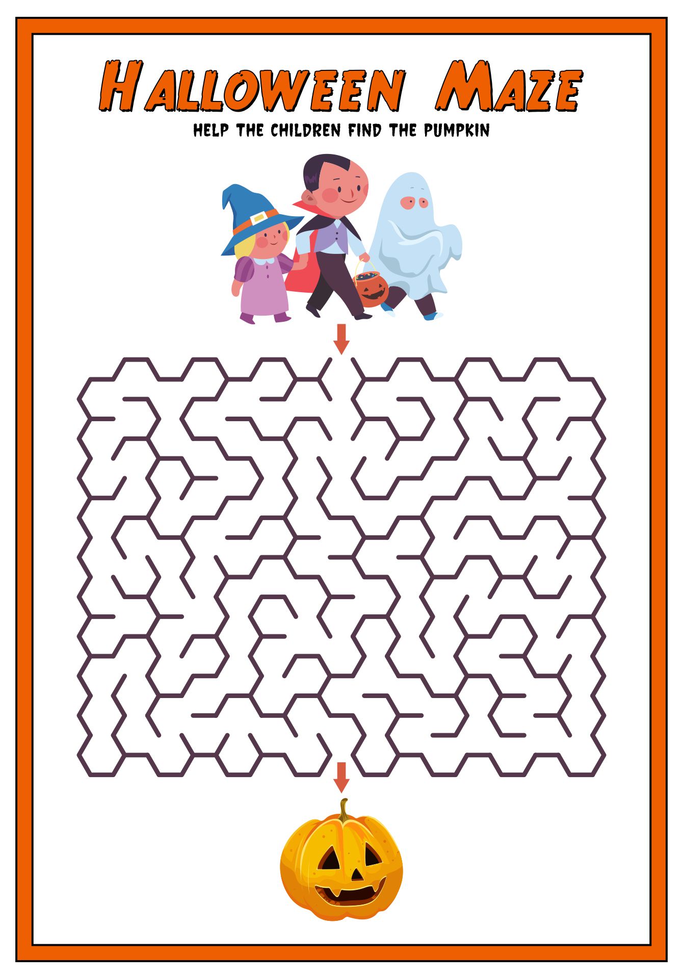 Preschool Worksheet Halloween Maze Activities Printable