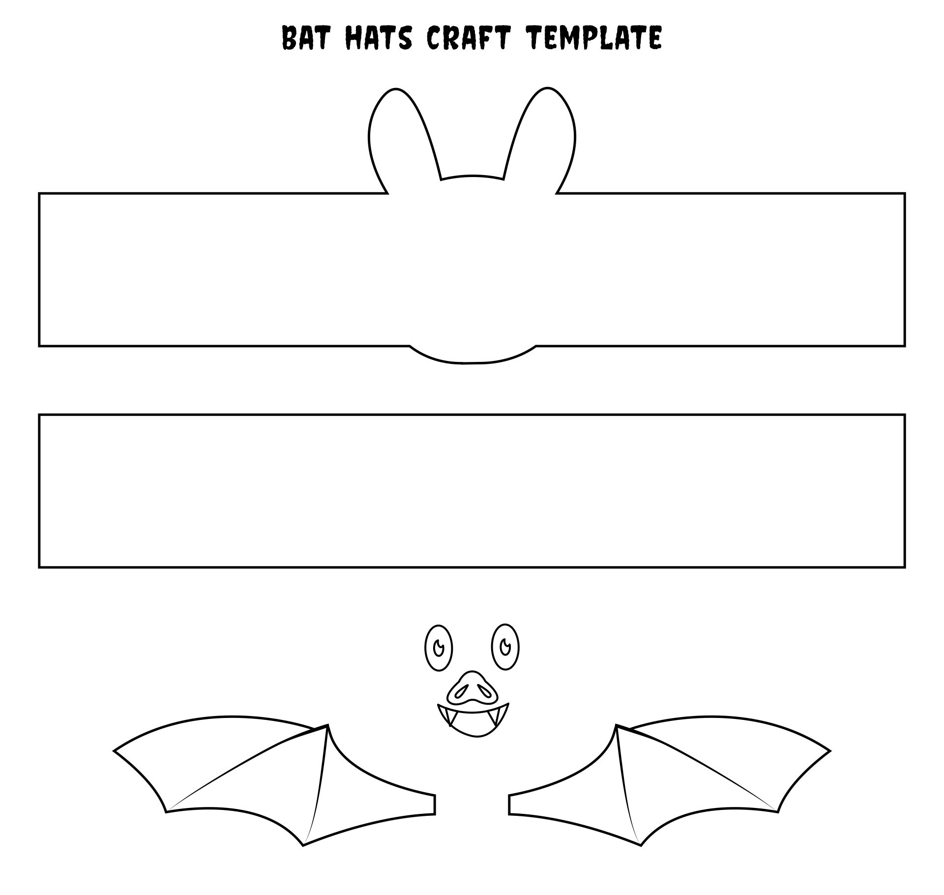 Printable Bat Hats Craft Easy