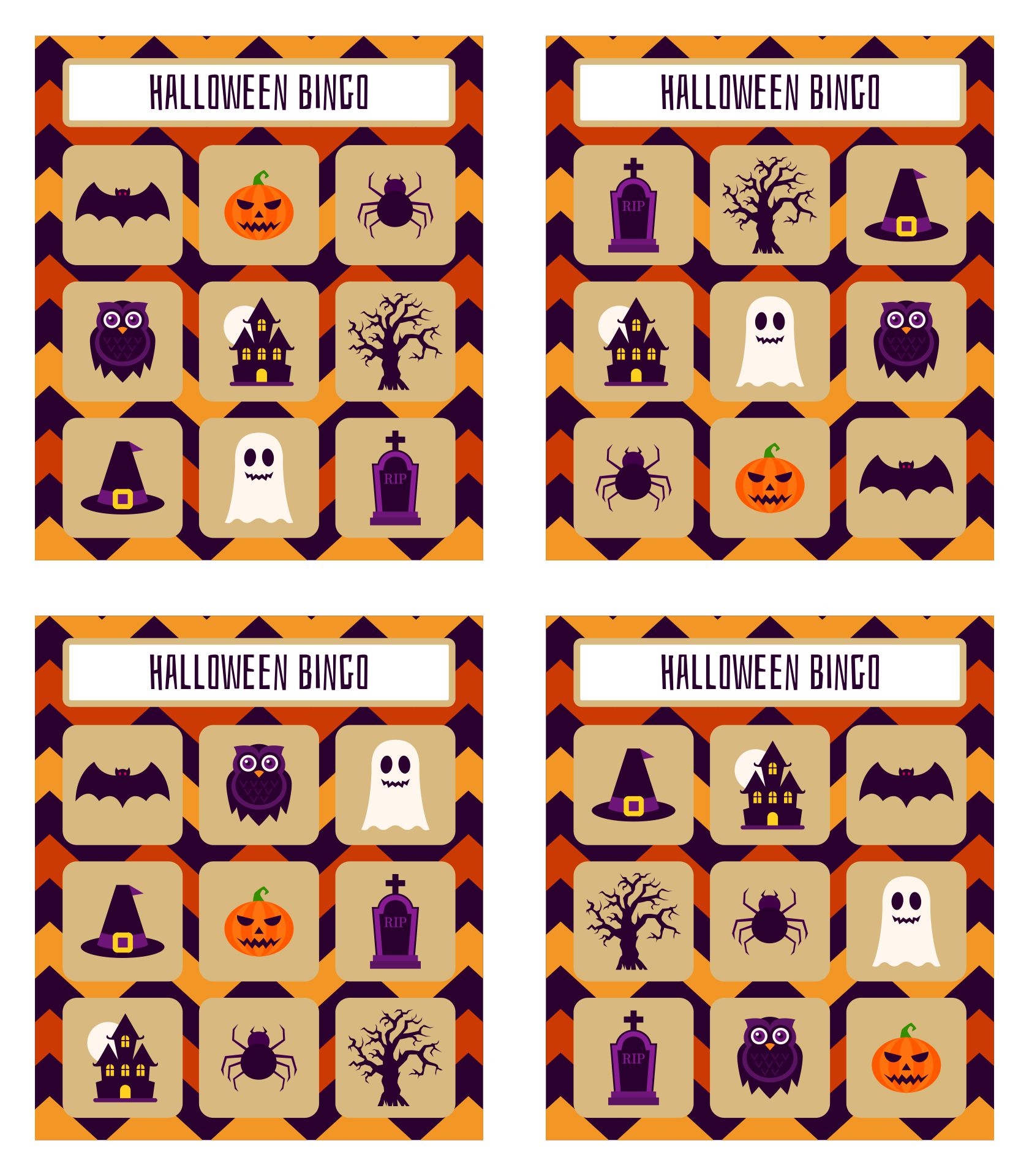 Printable Bingo Halloween Activities For Kids