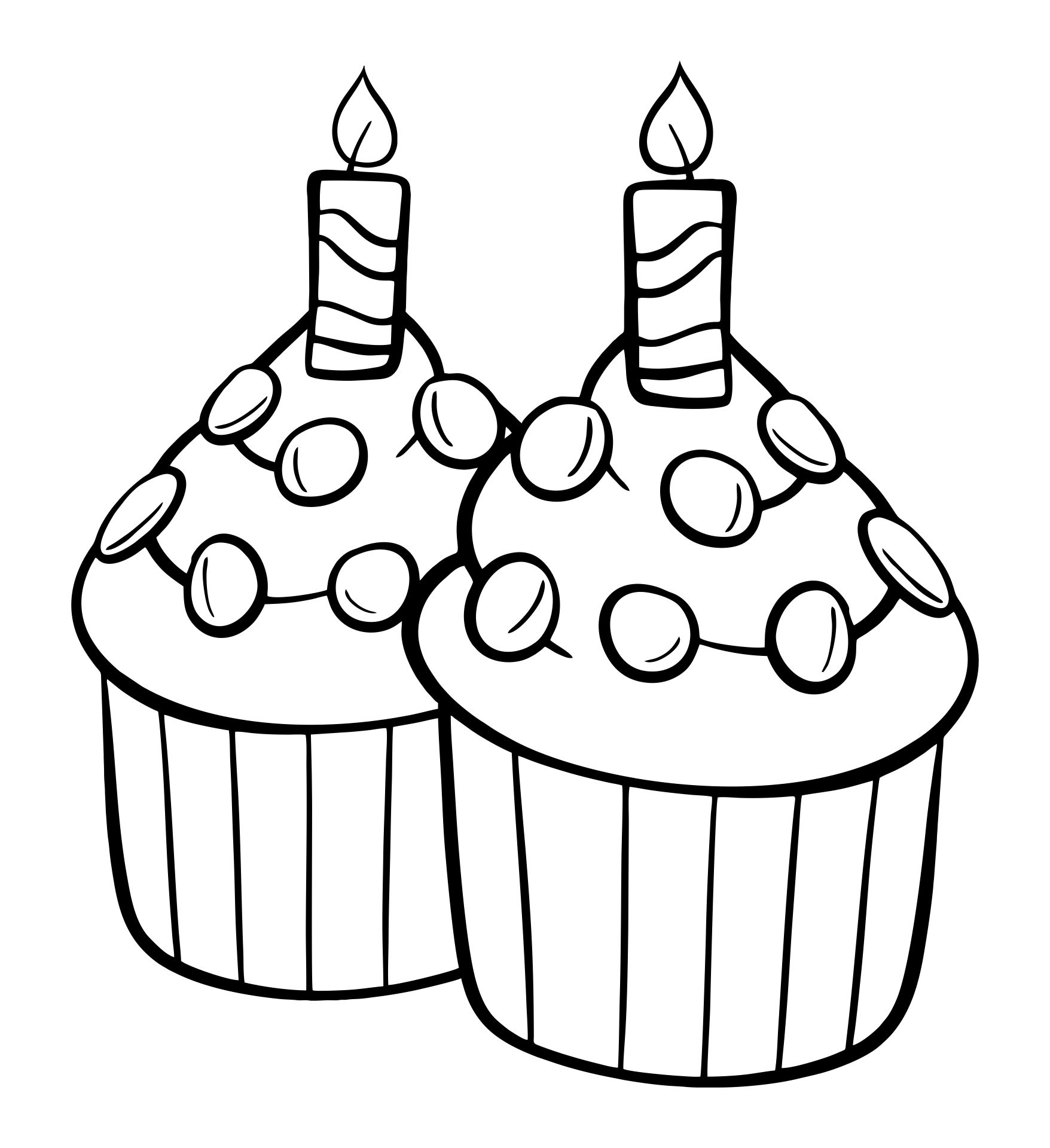 Printable Birthday Cupcake For Coloring