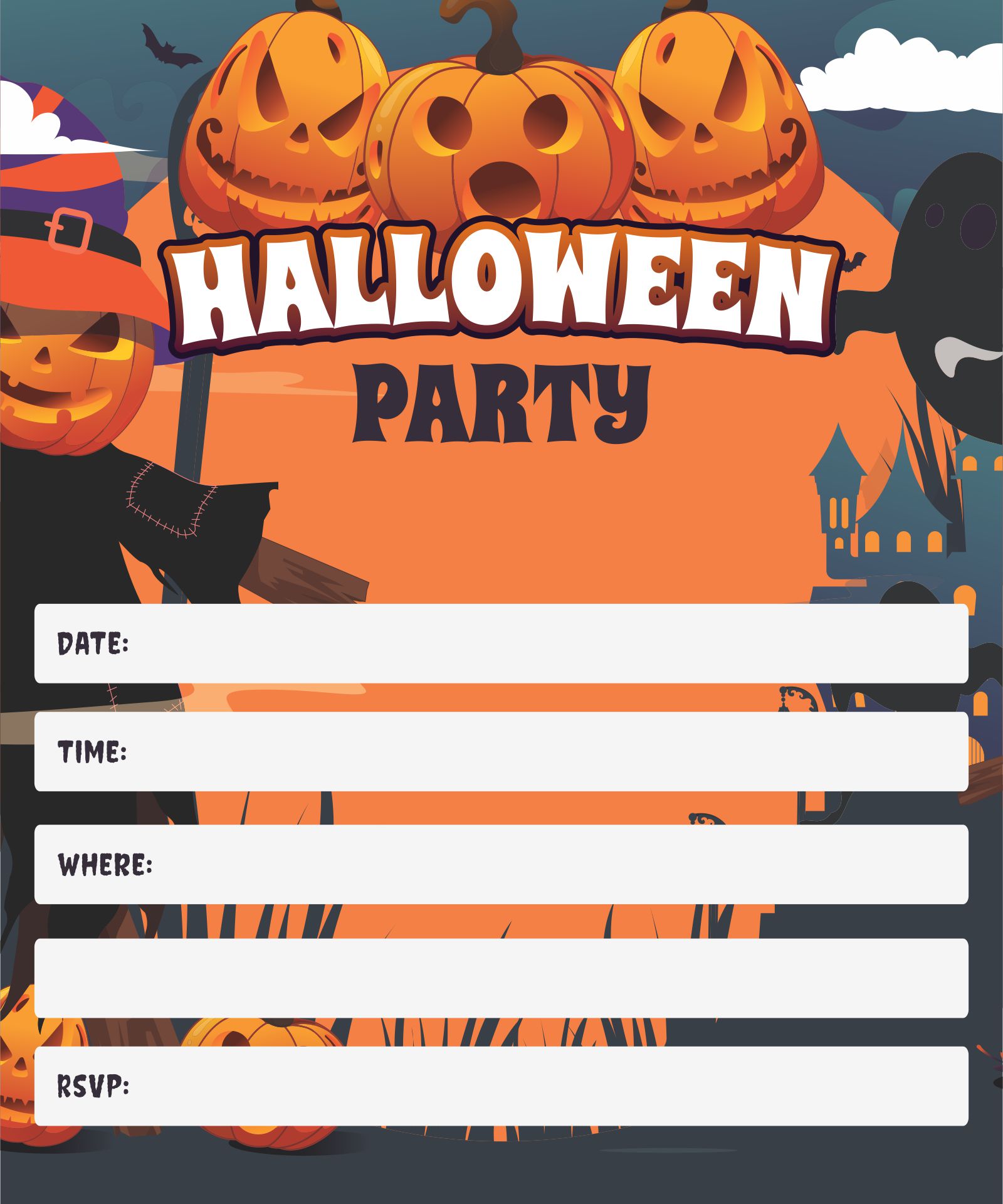Printable Blank Halloween Flyer Templates