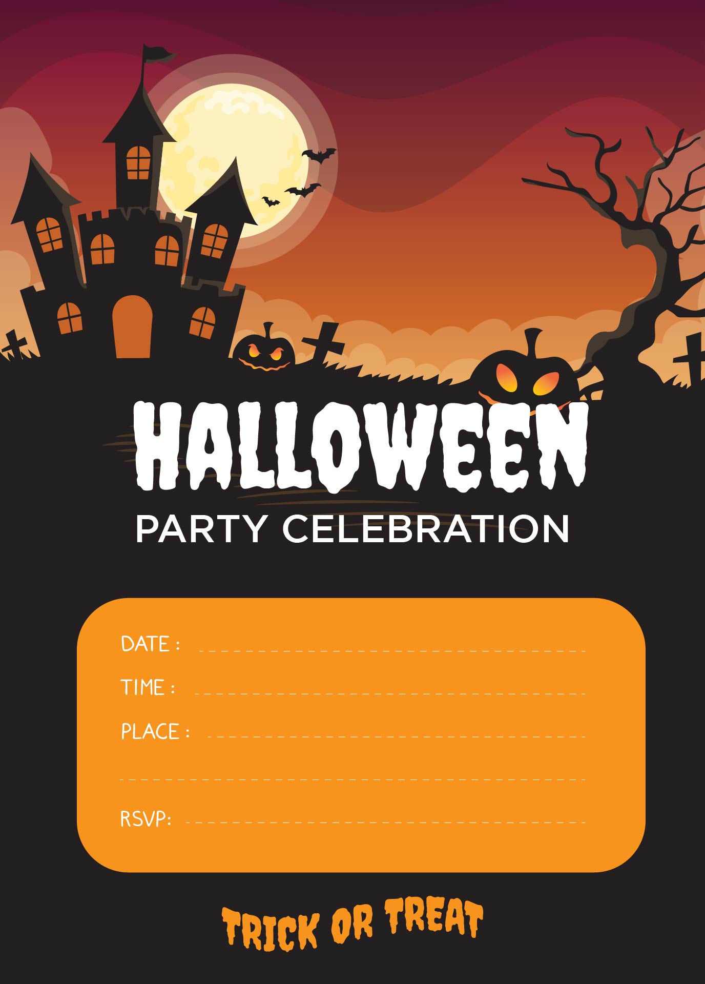 Printable Blank Halloween Horror Flyer Invitation