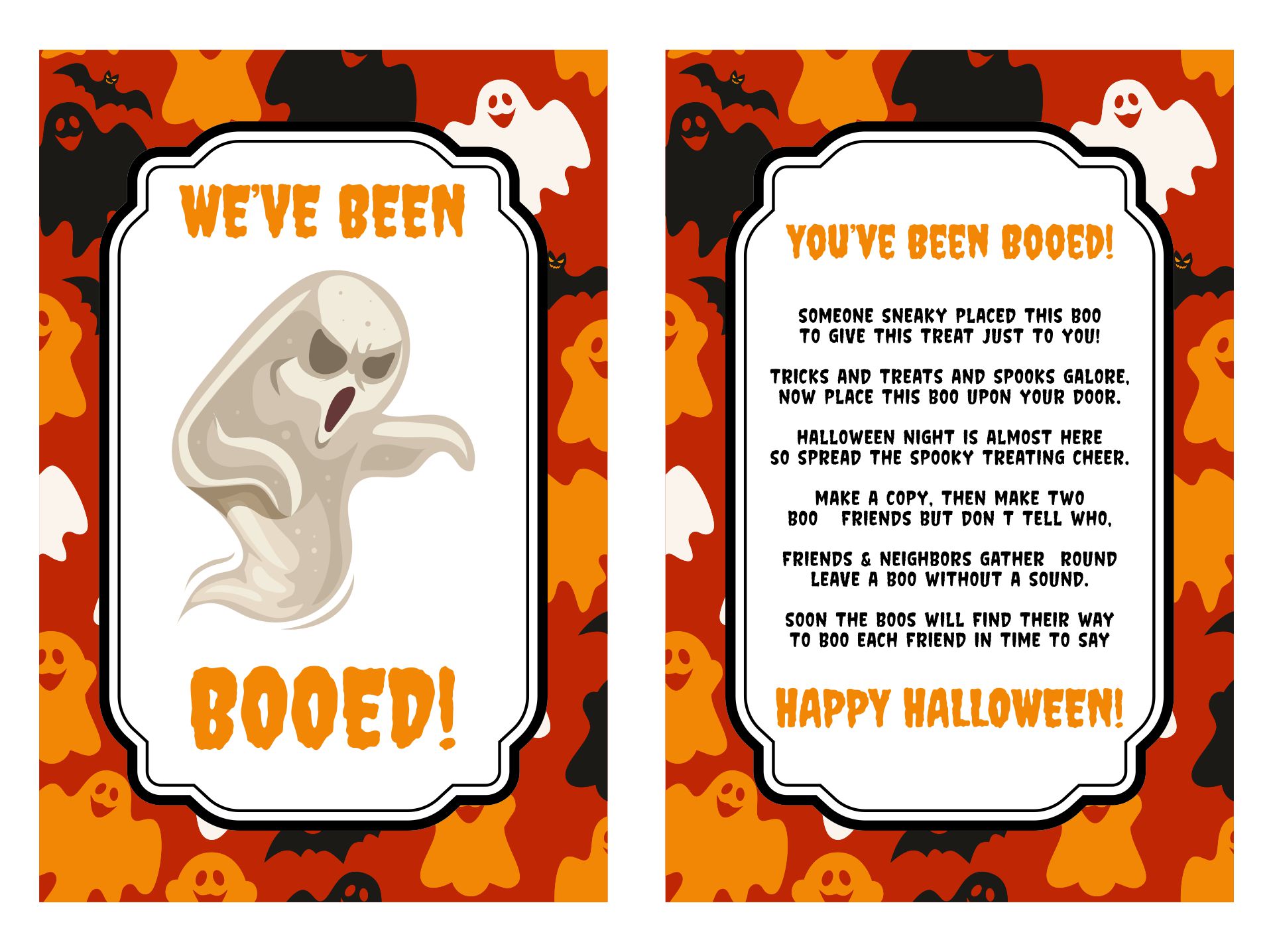 Printable Boo Sign And Poem For Halloween