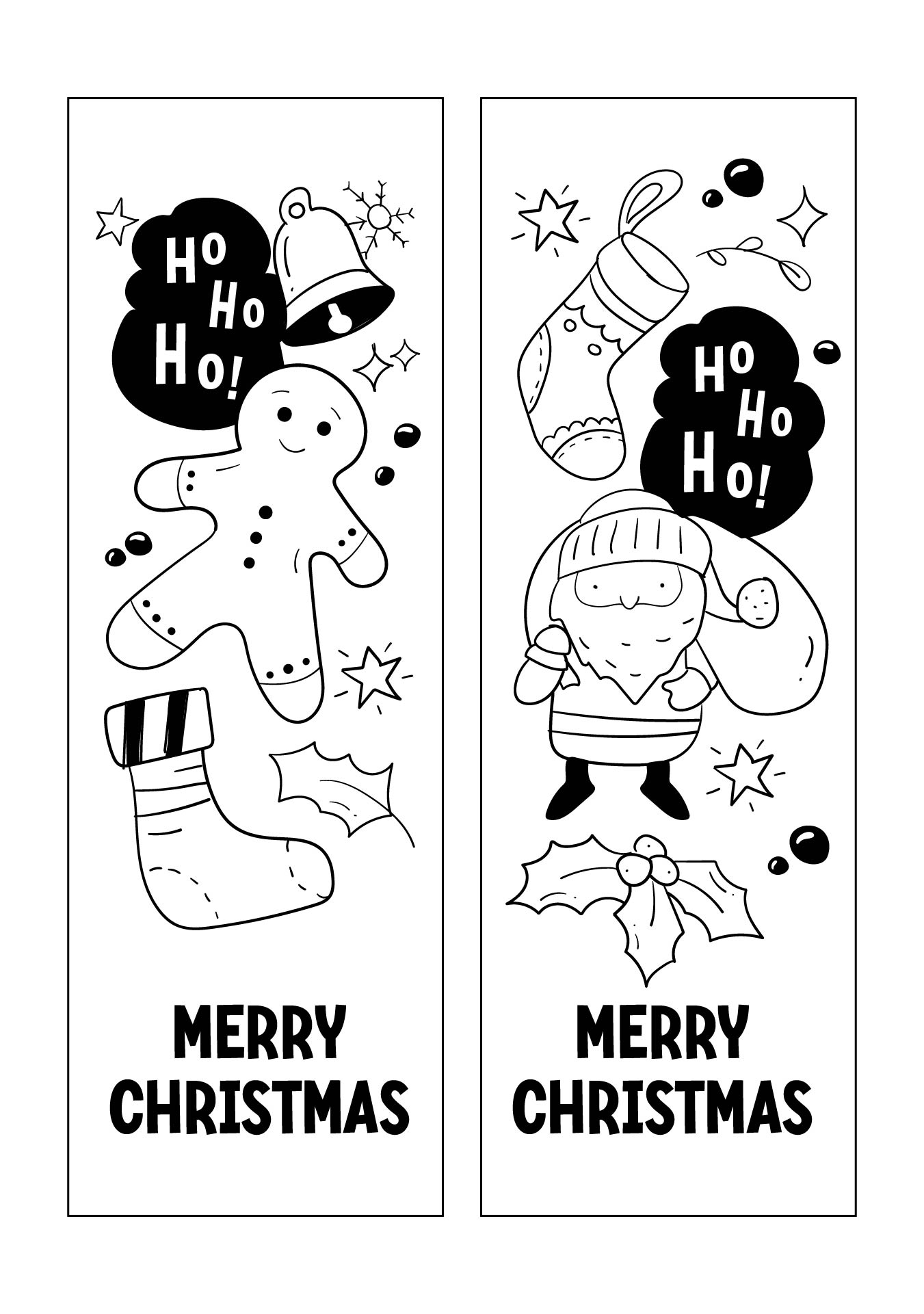 Printable Christmas Bookmarks To Color