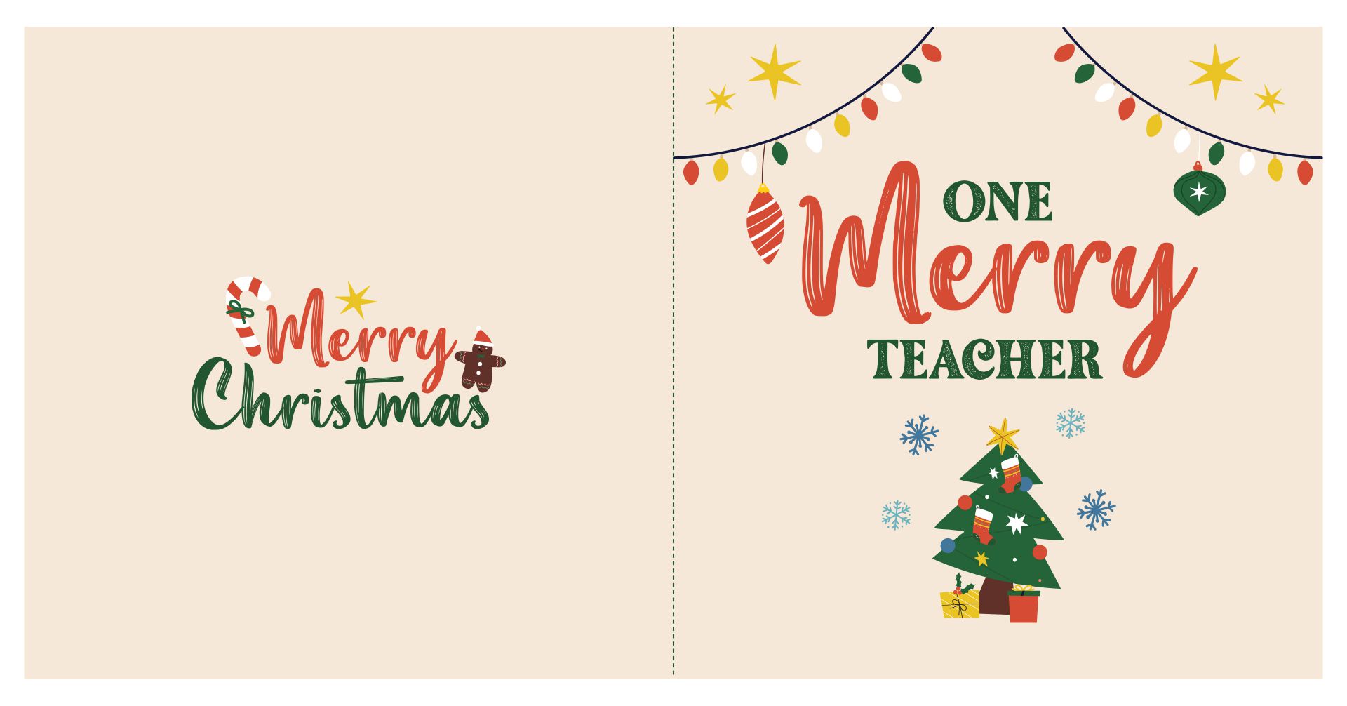 Printable Christmas Card For A Teacher To Wish Merry Christmas