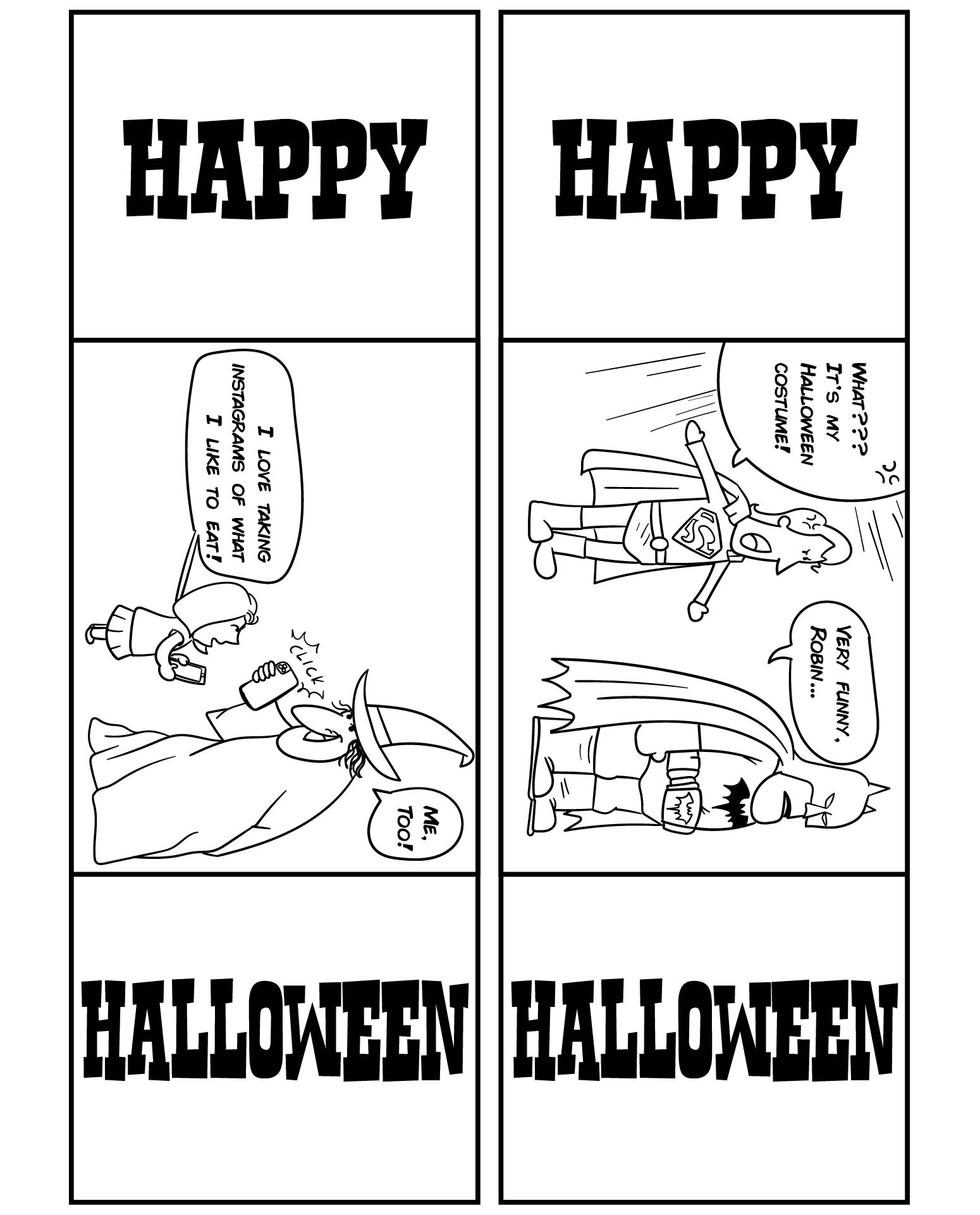 Printable Color Your Own Halloween Bookmarks Jokes