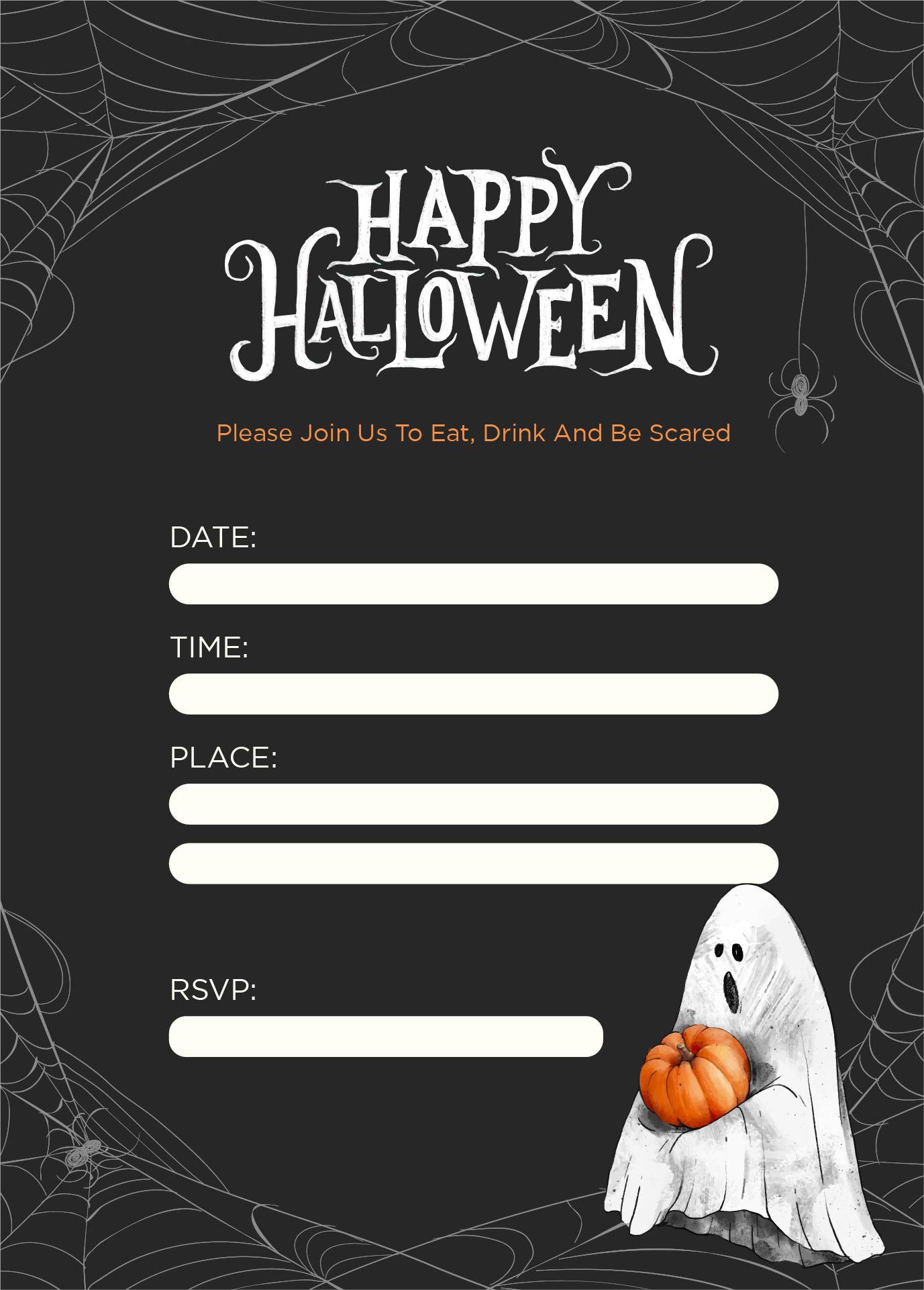 Printable Creepy Blank Halloween Invitations