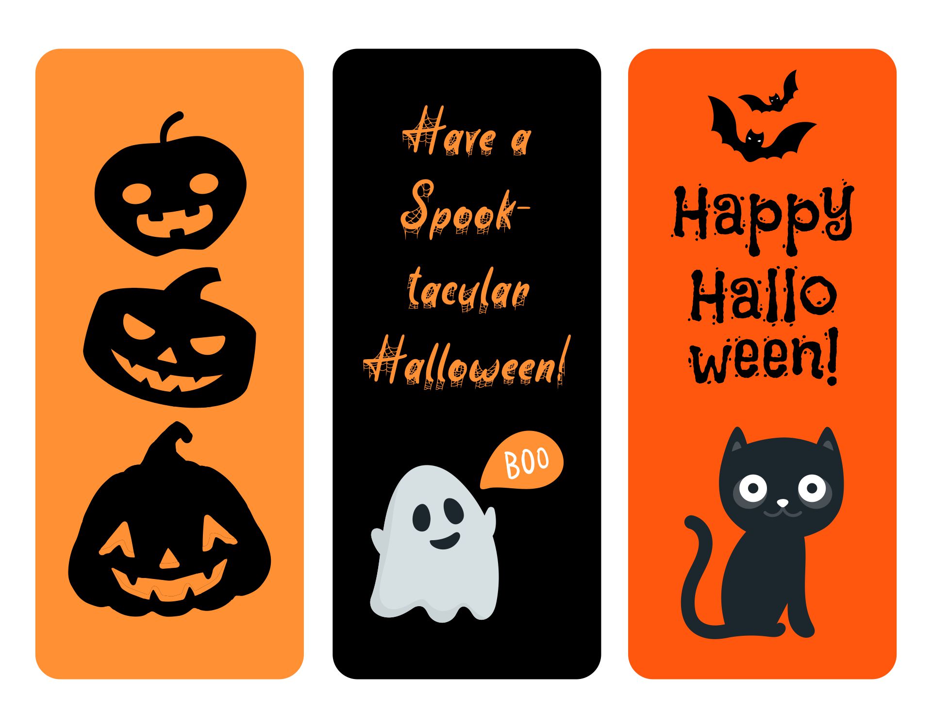Printable Cute Halloween Bookmarks For Kids