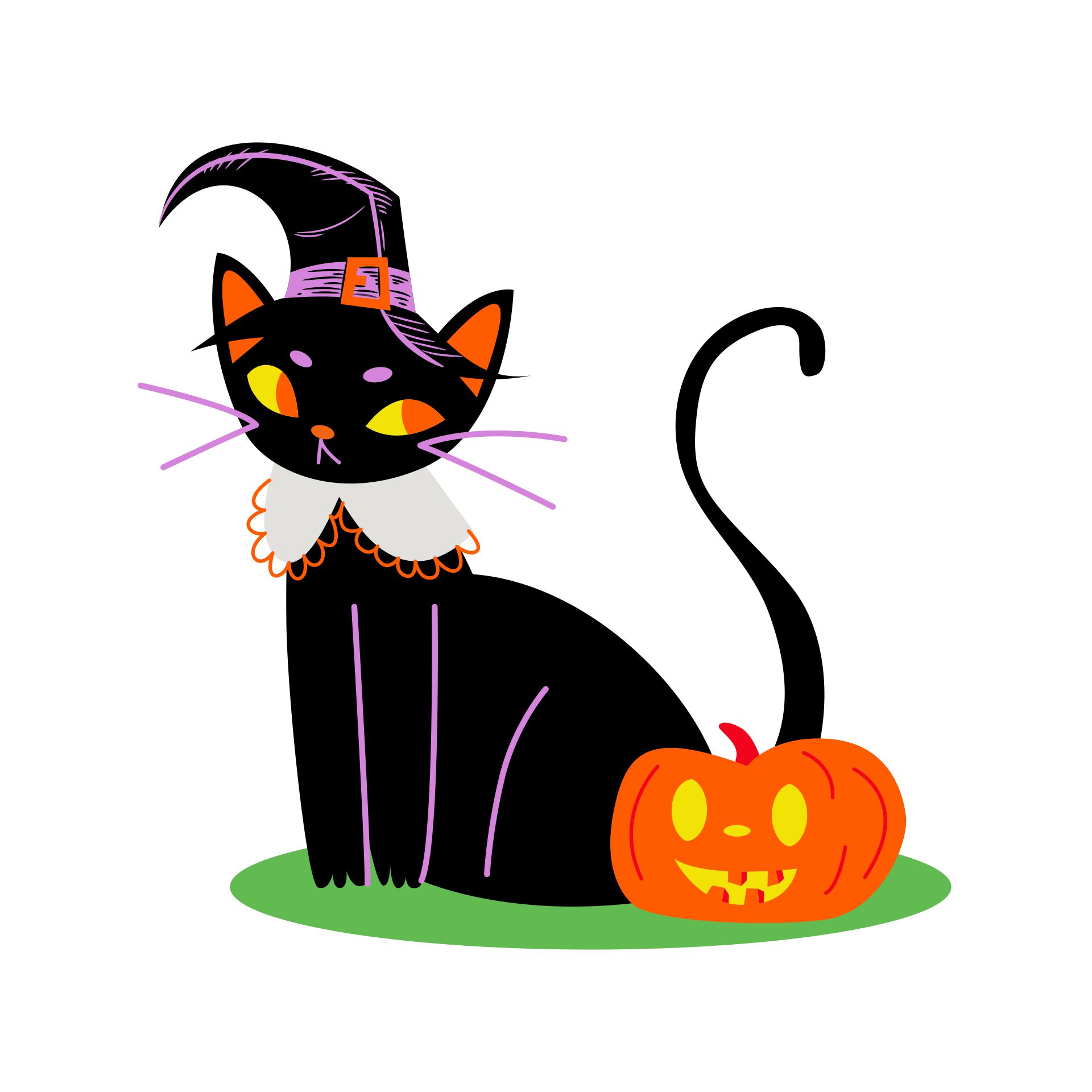 Printable Cute Vintage Halloween Cat