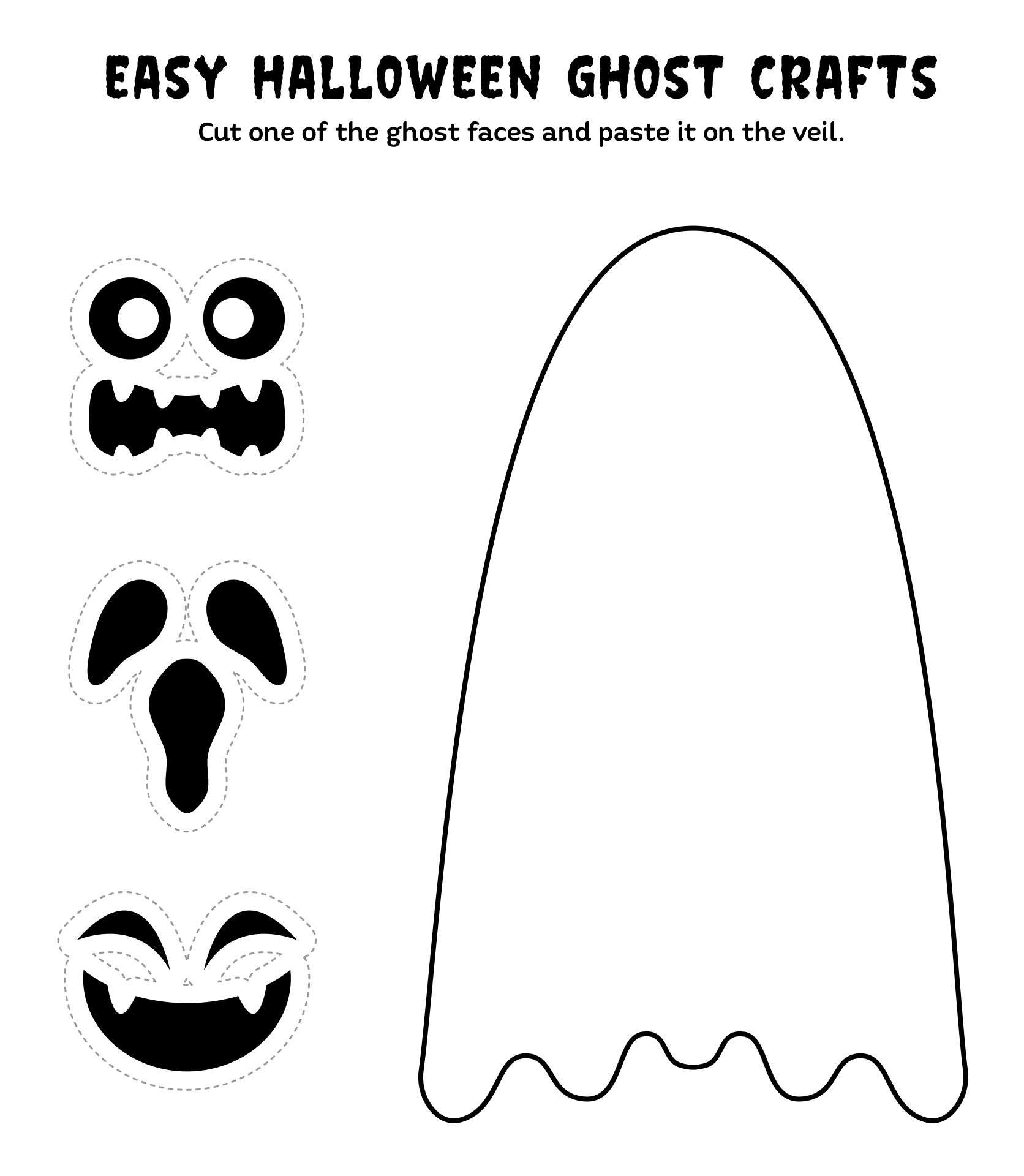 Printable Easy Halloween Ghost Crafts For Kids