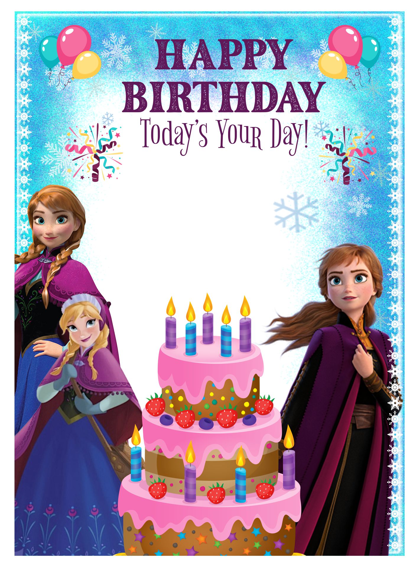 Printable Frozen Anna Birthday Card