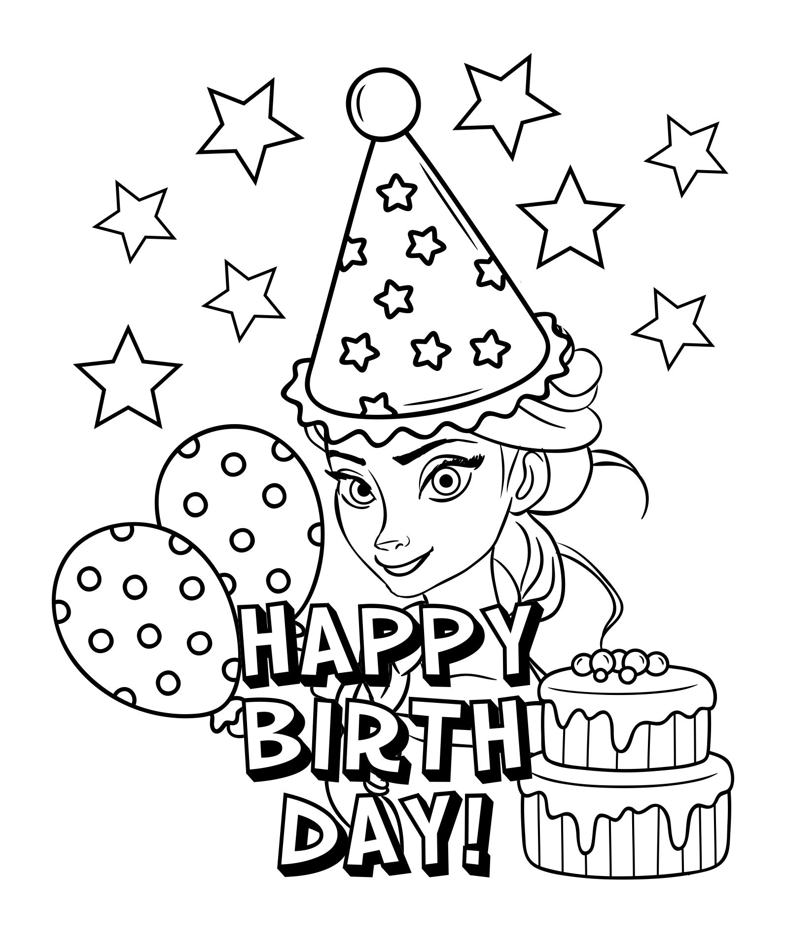 Printable Frozen Happy Birthday Coloring Pages