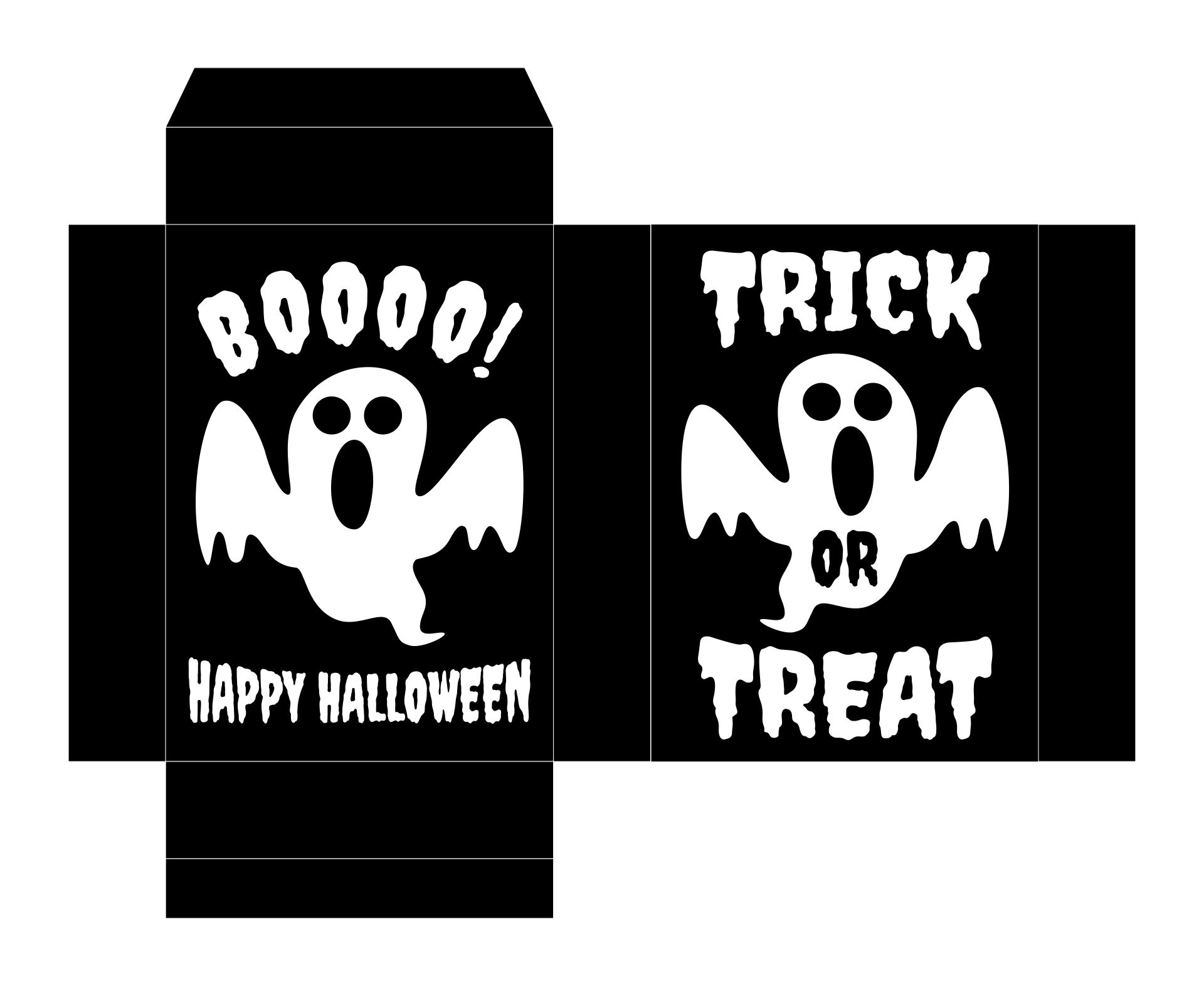 Printable Ghost Treat Boxes Craft Template