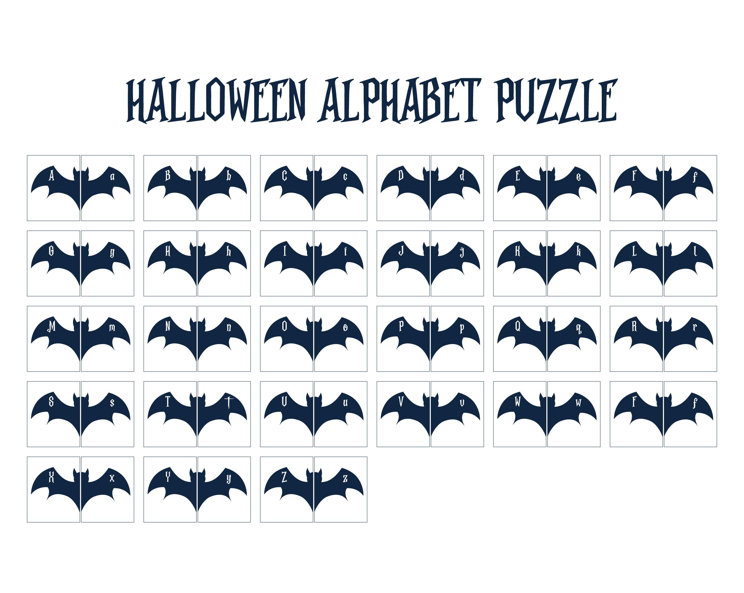 Printable Halloween Alphabet Puzzles