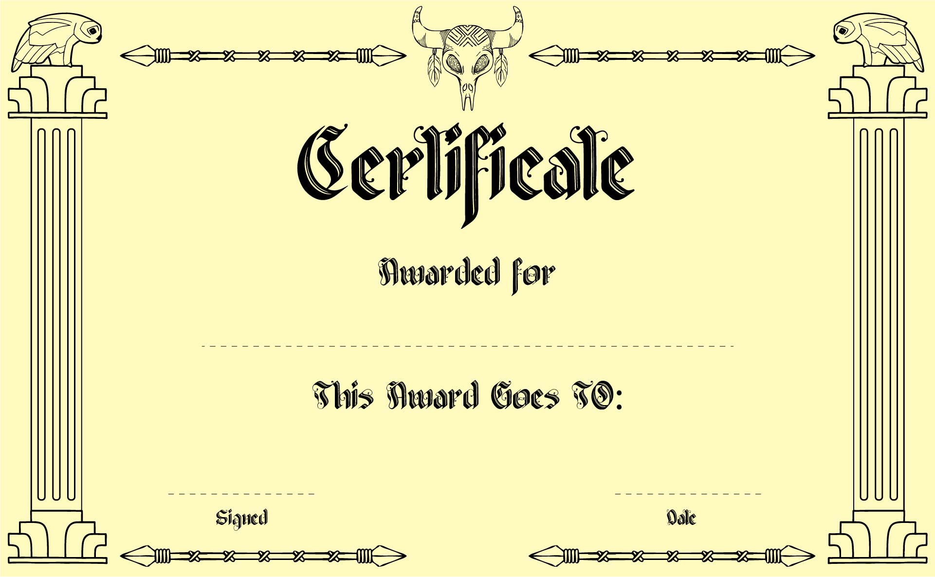 Printable Halloween Award Certificate Border Template